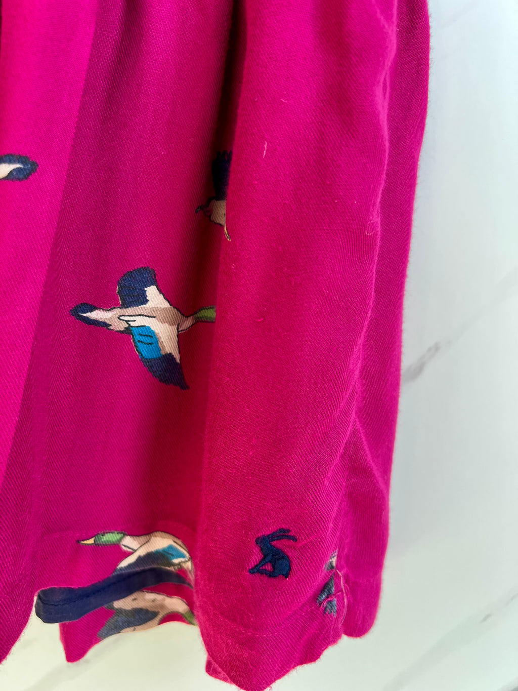 Joules Fuchsia Flying Ducks Dress Age 6-7 Years