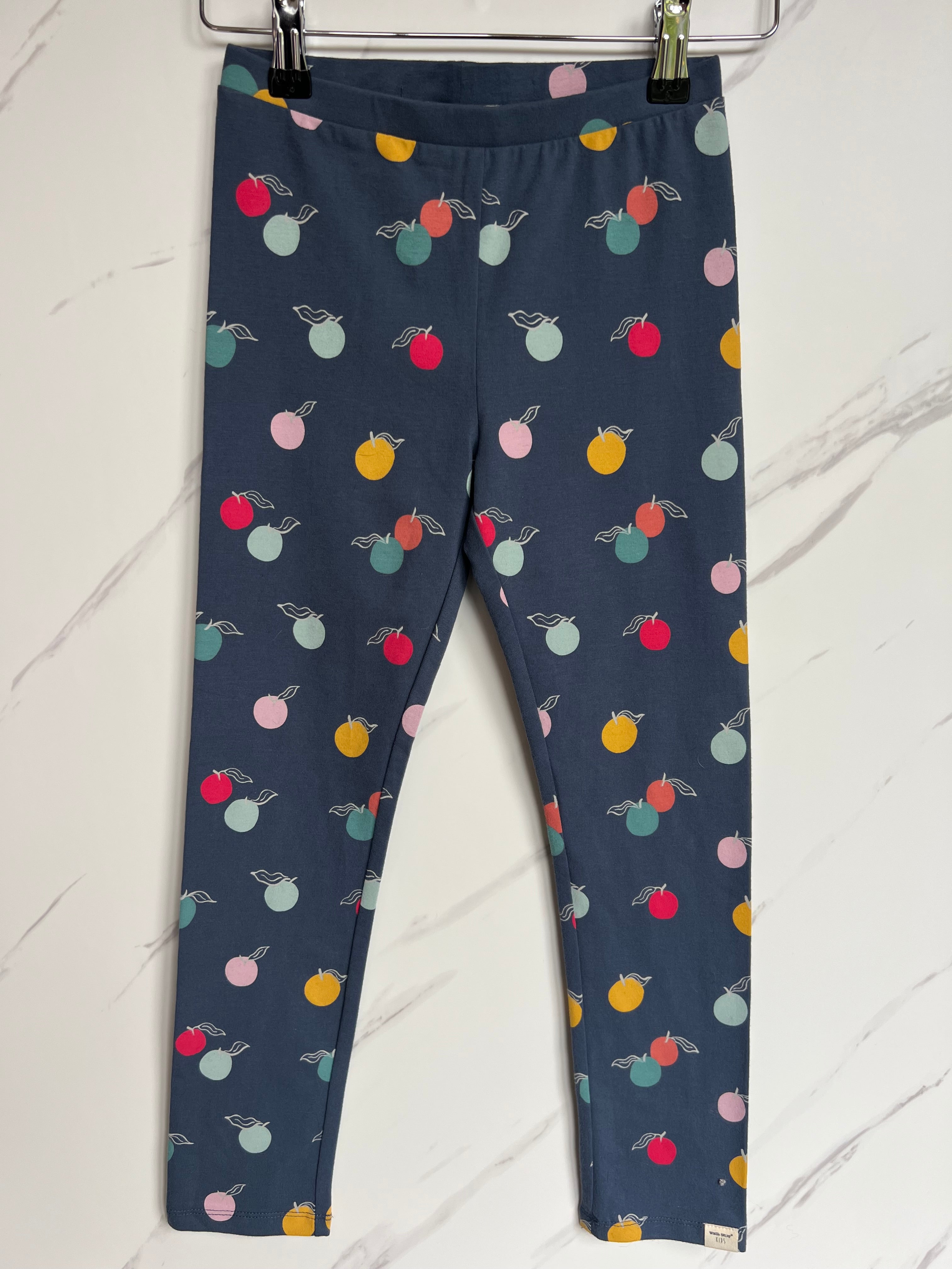 White Stuff Navy Fruit Leggings Age 7-8 Years