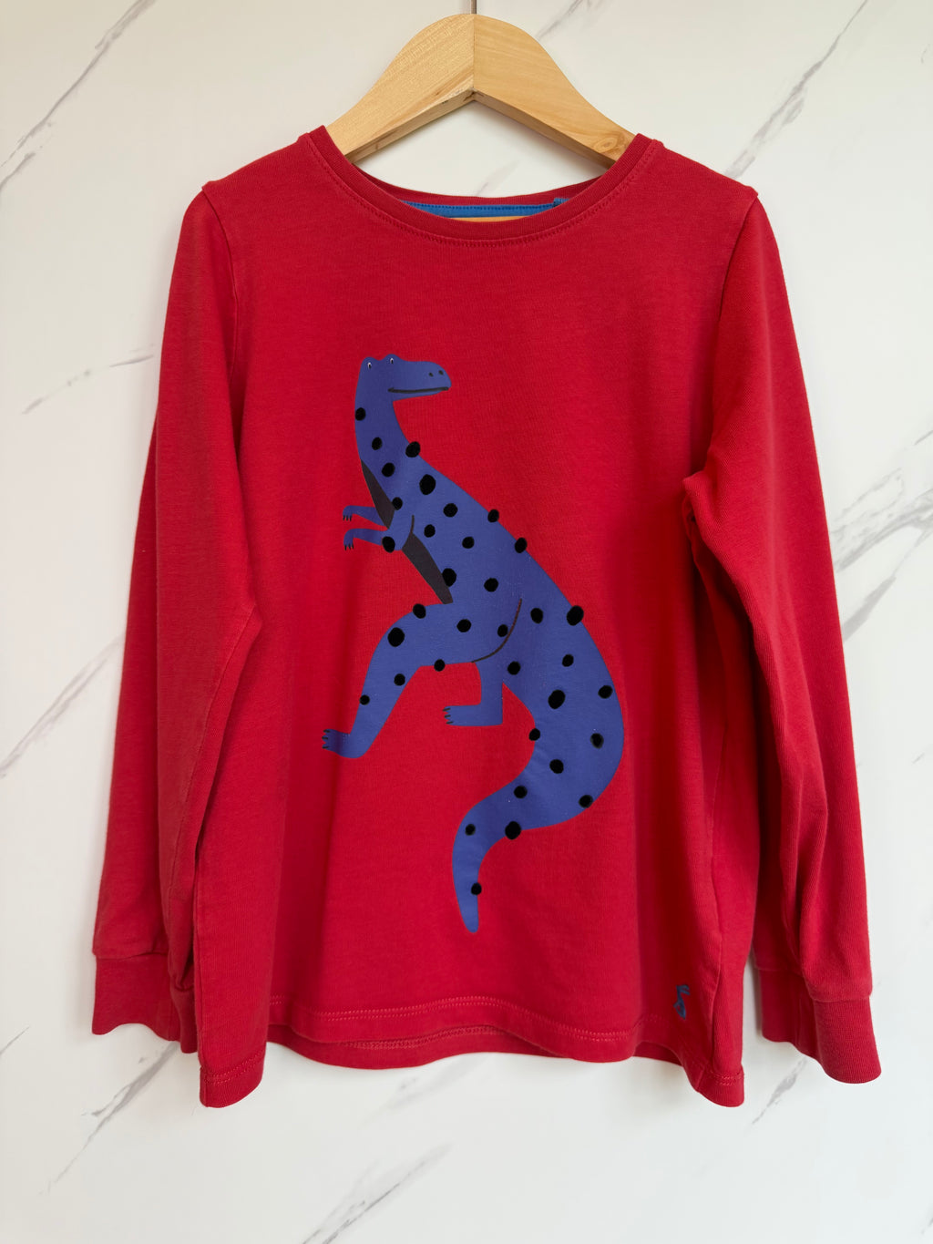 Joules Red Dino Long-Sleeved Top Age 7 Years