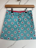 Frugi Turquoise Floral Denim Skirt Age 8-9 Years
