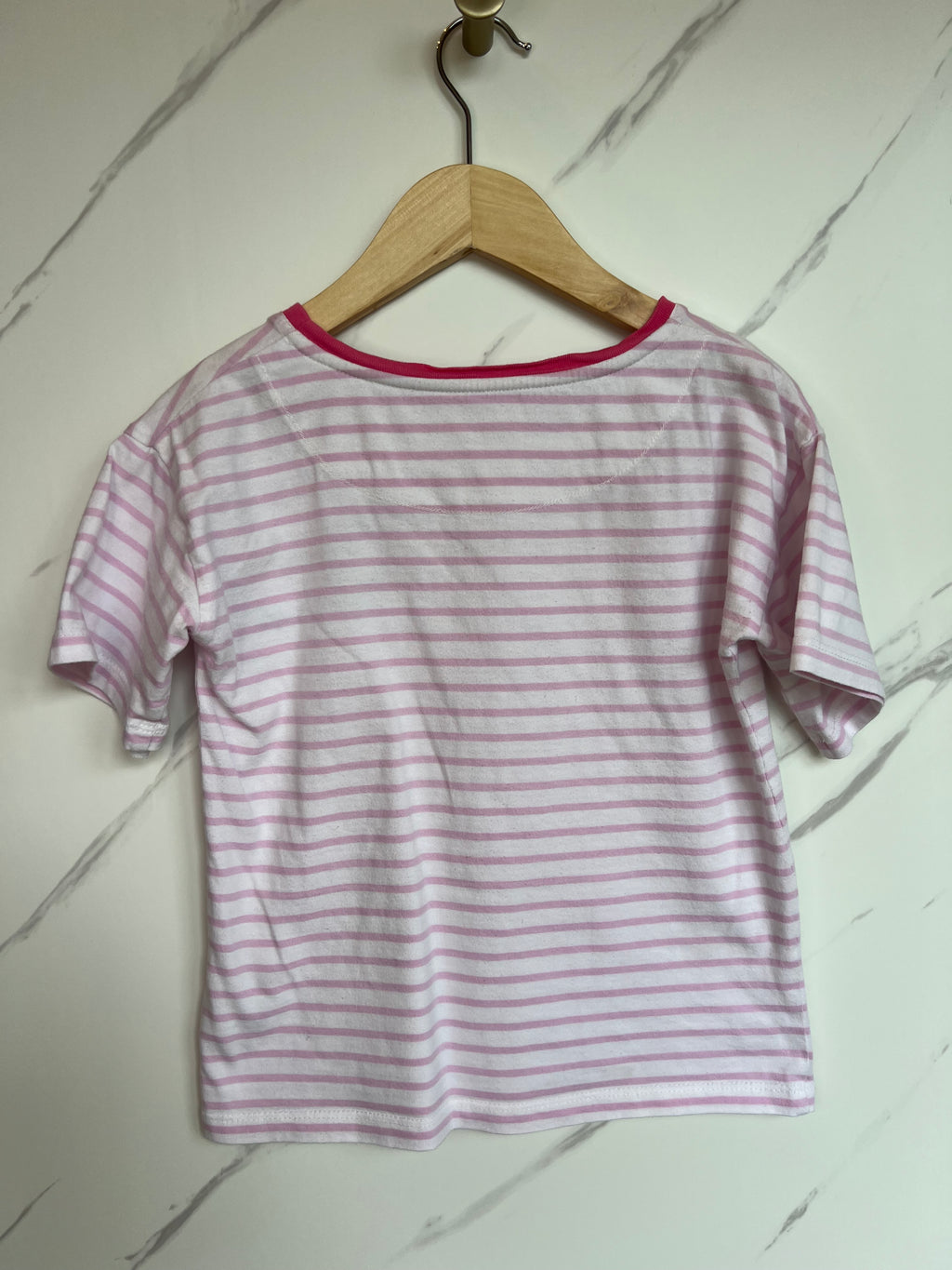 John Lewis Pink Striped Lobster T-Shirt Age 6 Years