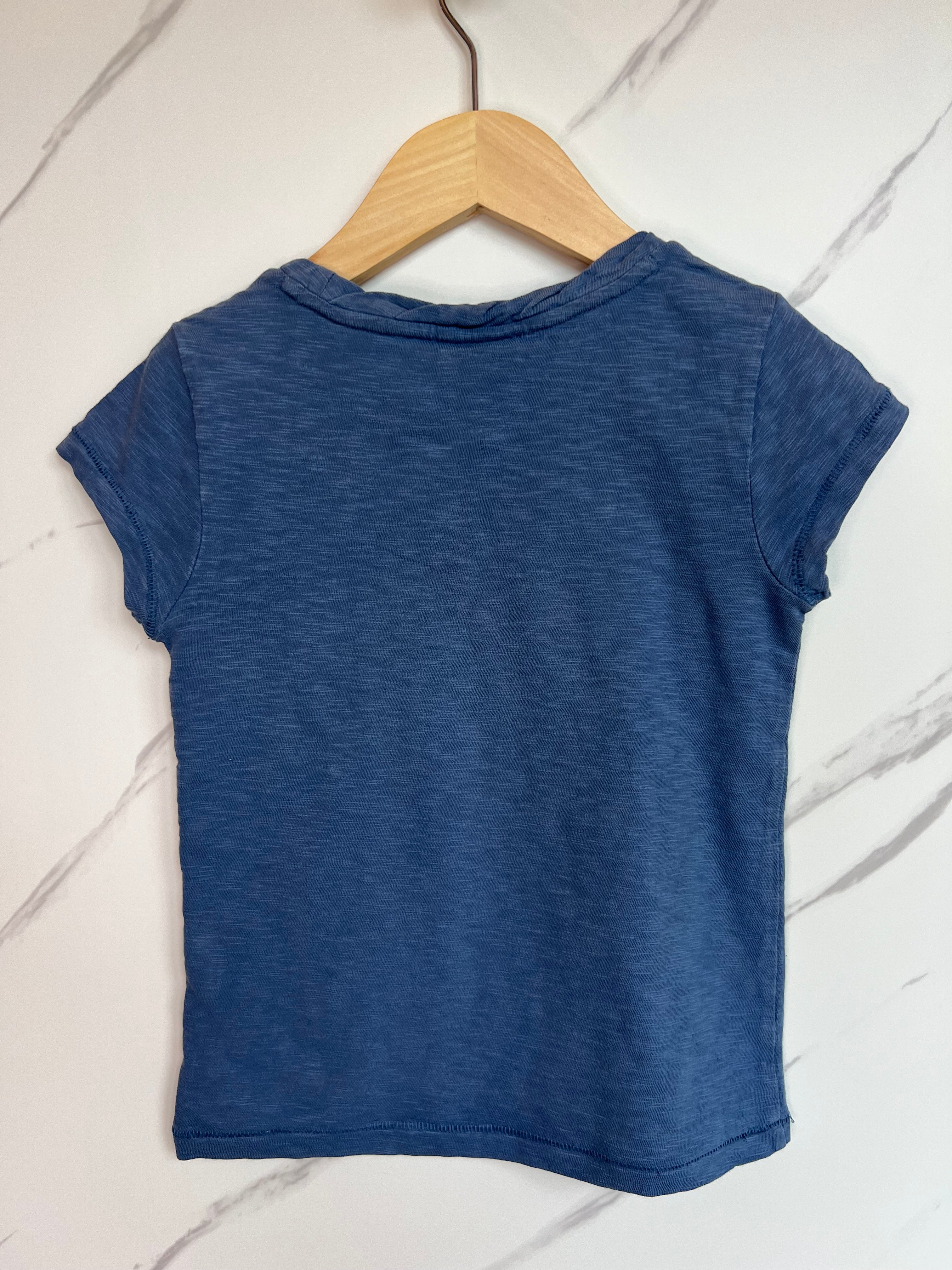 Boden Blue Leaf Embroidery T-Shirt Age 4-5 Years