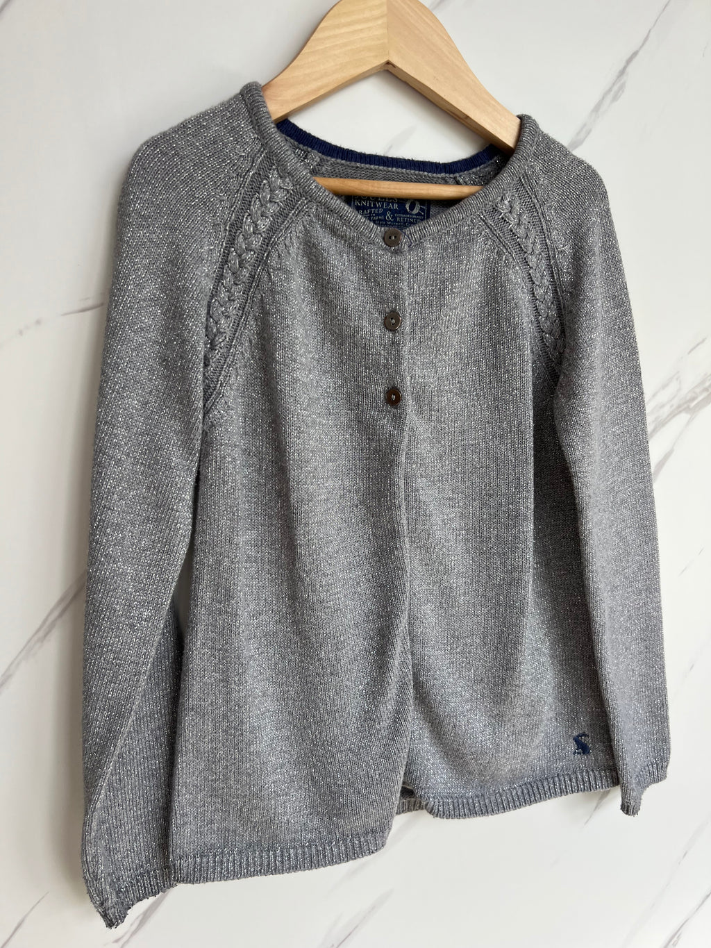 Joules Sparkly Grey Cardigan Age 7-8 Years
