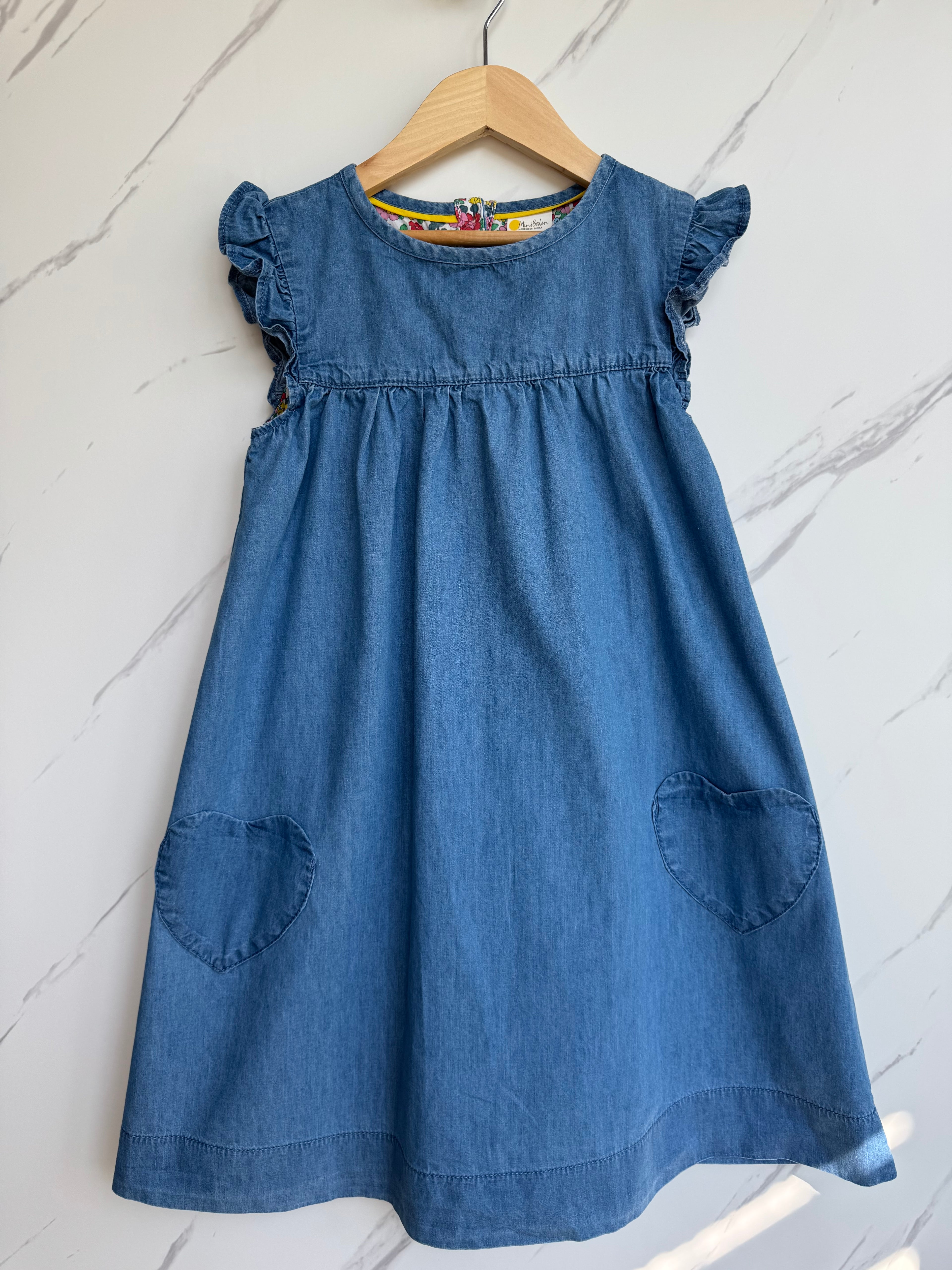 Boden Lightweight Denim Flared Dress Age 7-8 Years