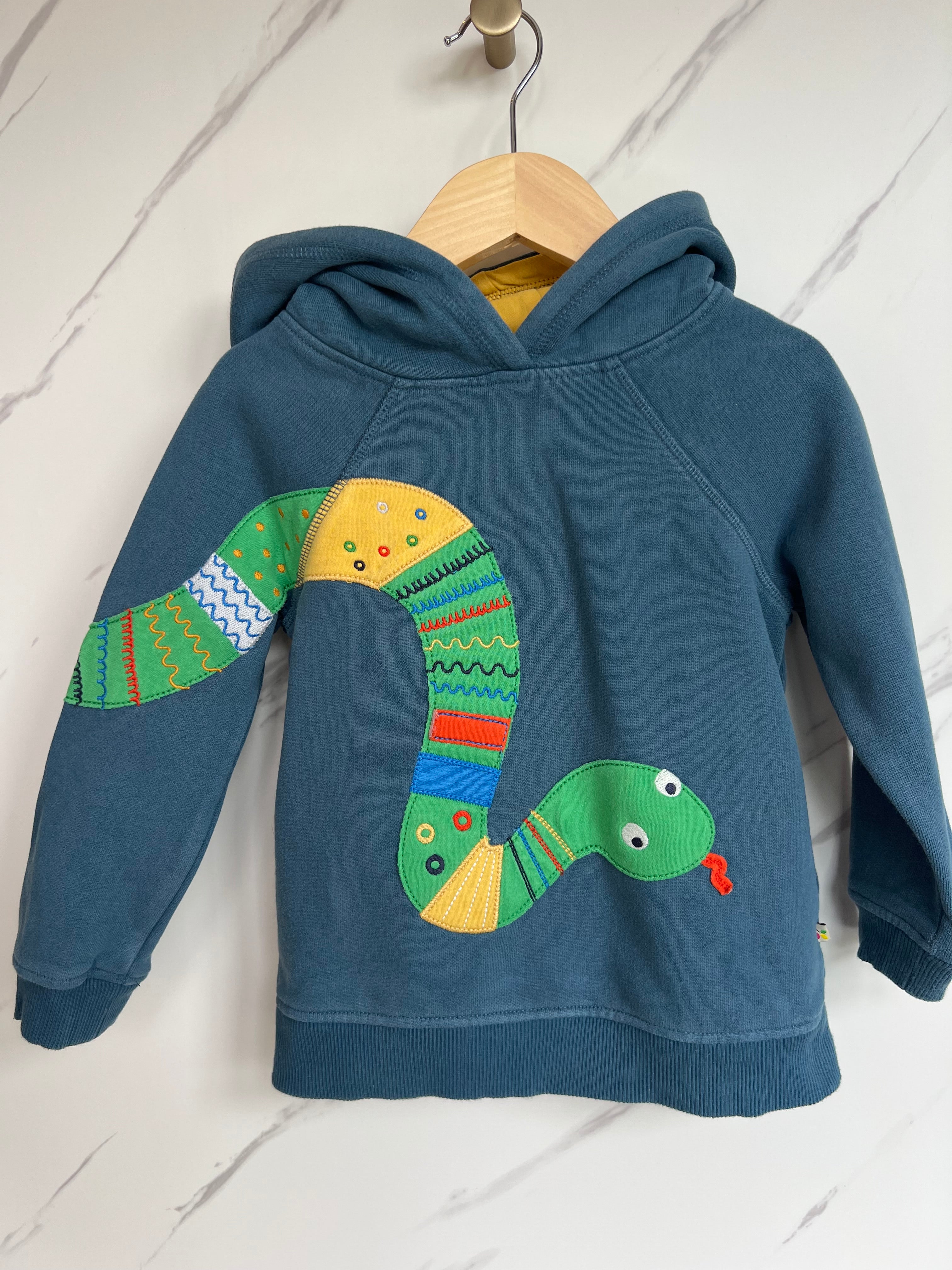 Frugi Blue Snake Hooded Jumper Age 2-3 Years