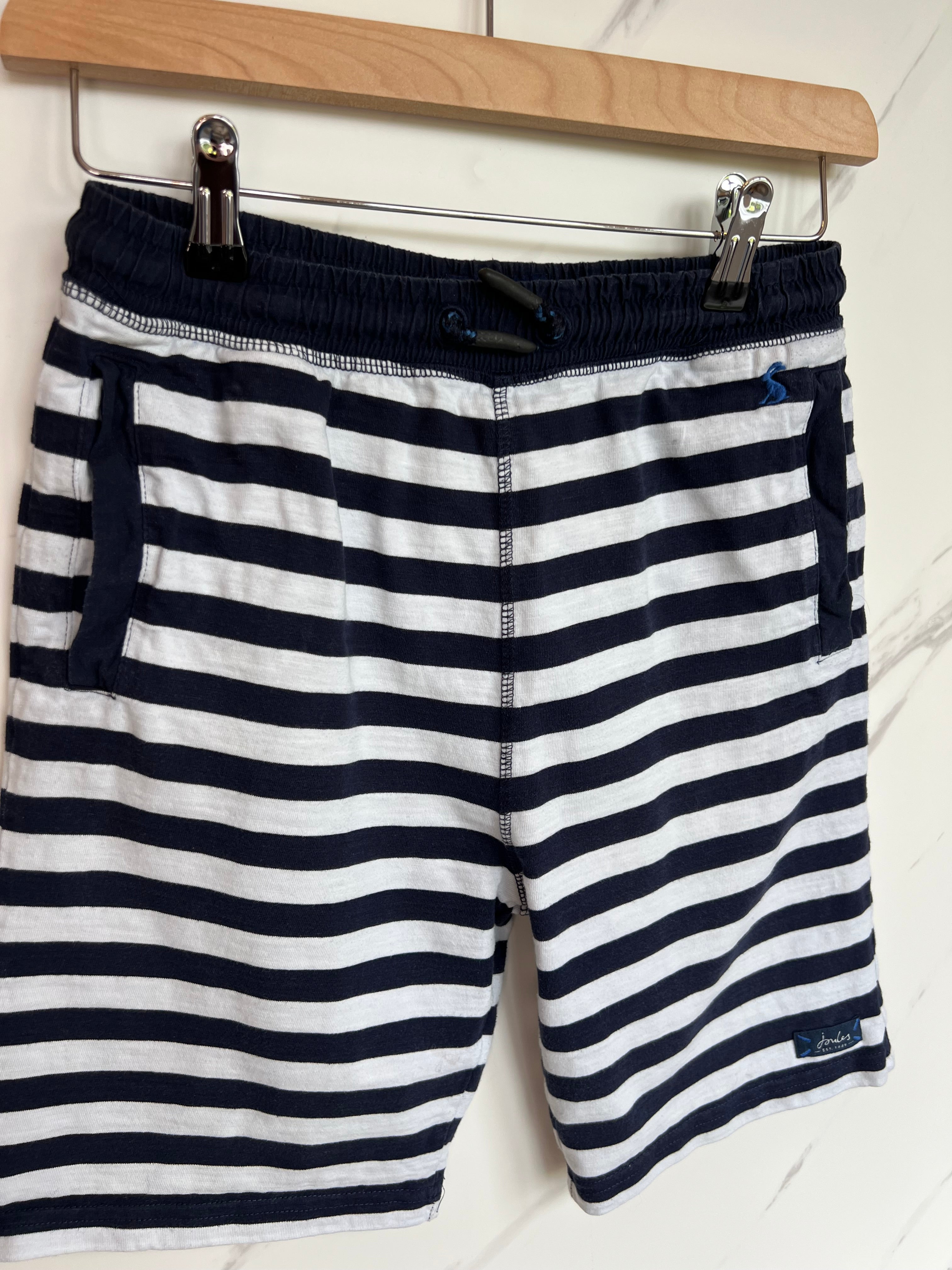 Joules Navy & White Striped Shorts Age 12 Years