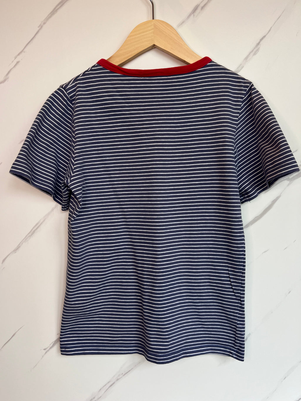 Little White Company Blue & White Striped T-Shirt Age 9-10 Years