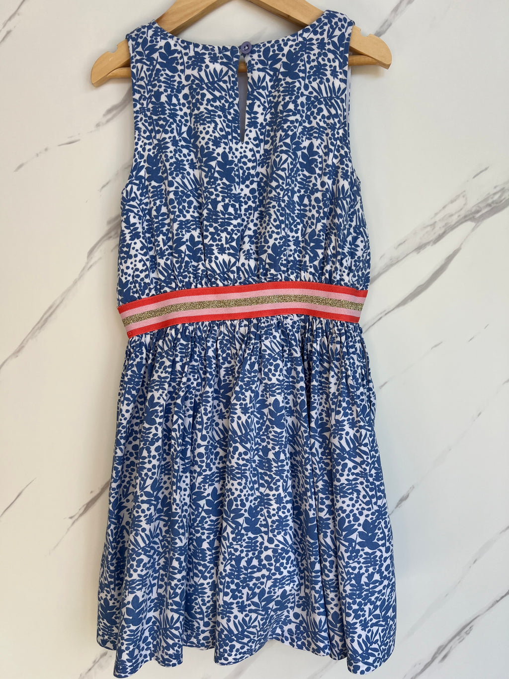 Boden Leaf-Print Summer Dress Age 6-7 Years