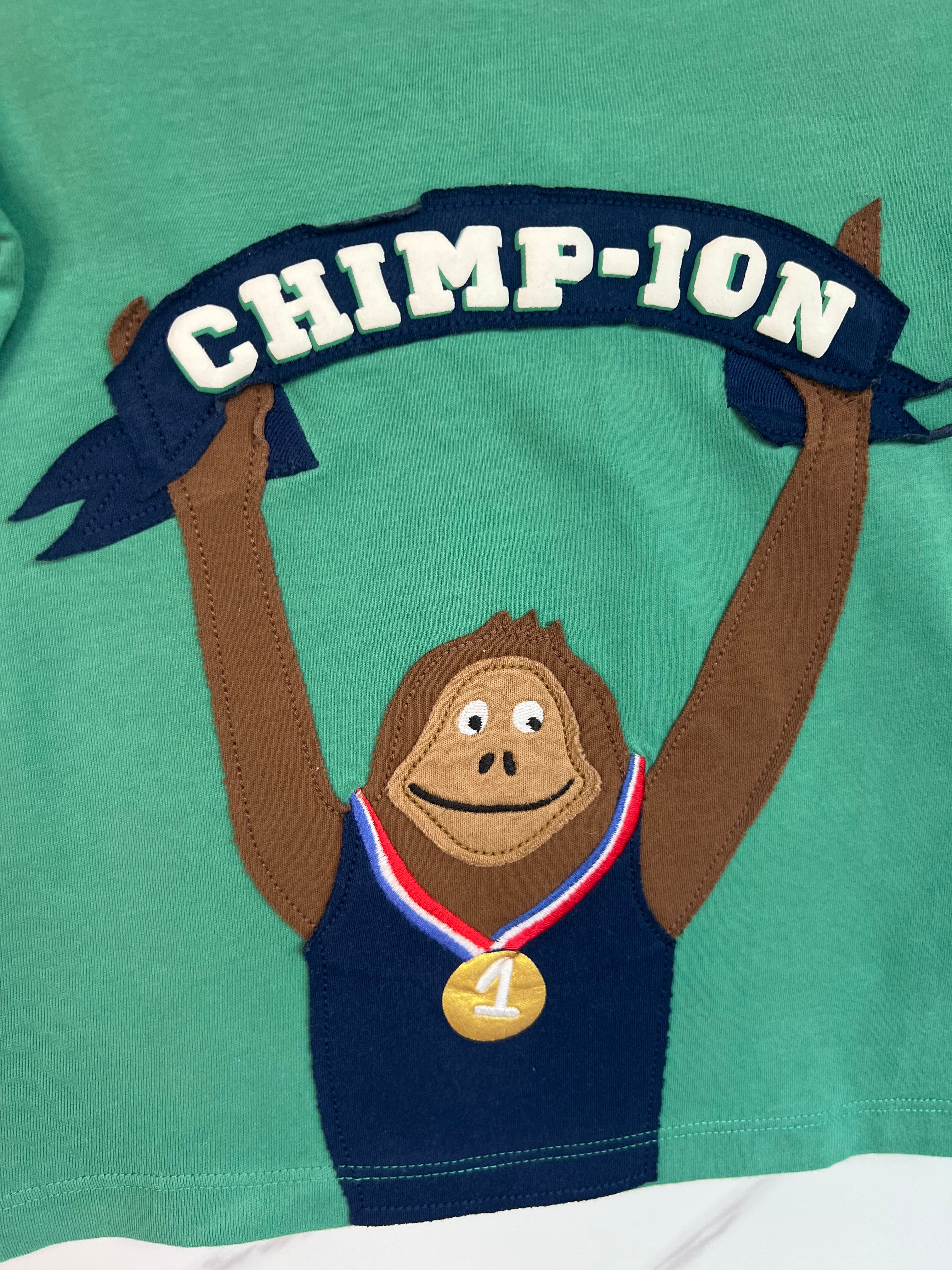 Joules Green "Chimpion" T-Shirt Age 6 Years