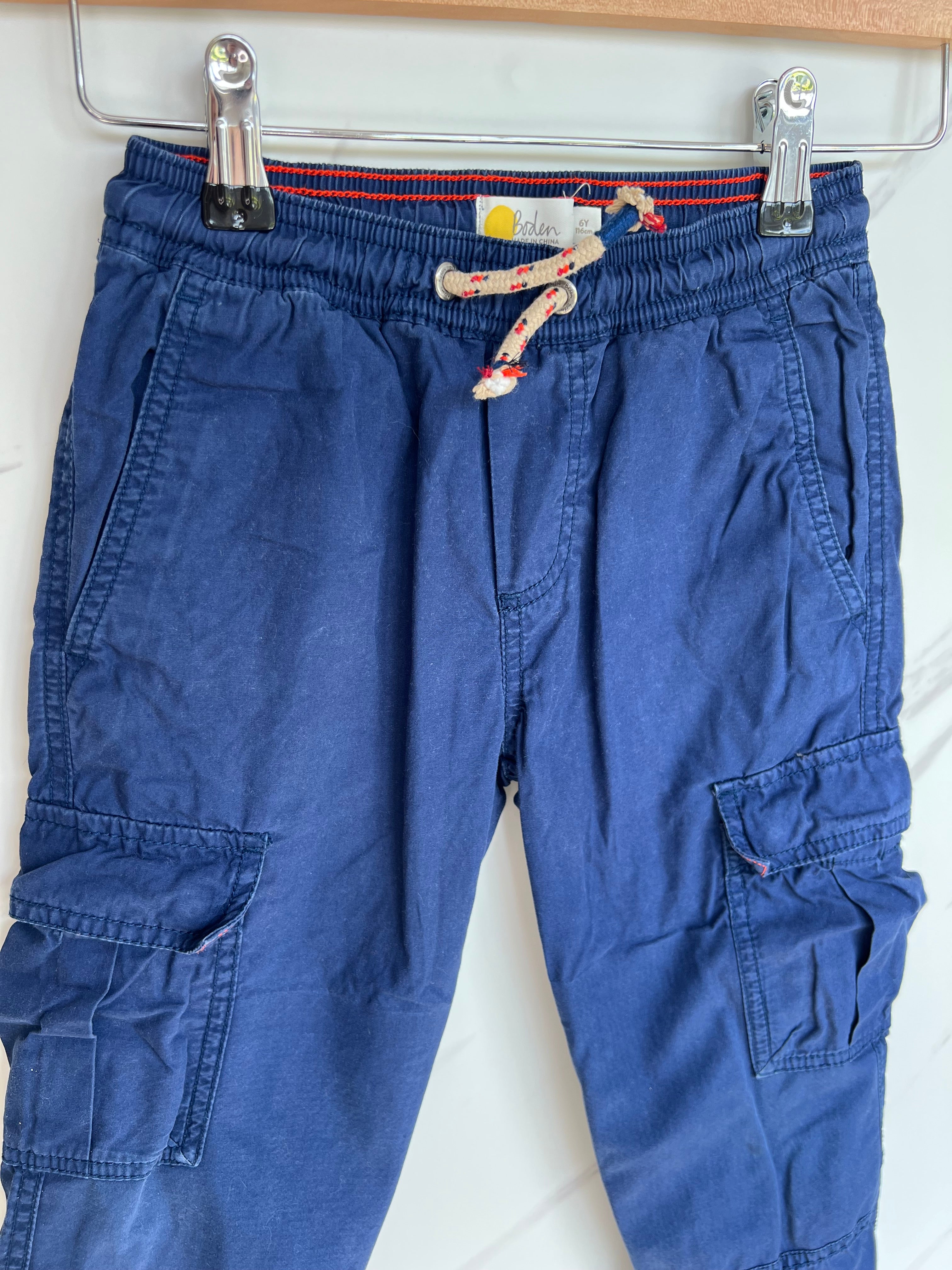 Boden Blue Lined Cargo Trousers Age 6 Years