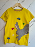Boden Yellow Applique Bunny T-Shirt Age 9-10 Years