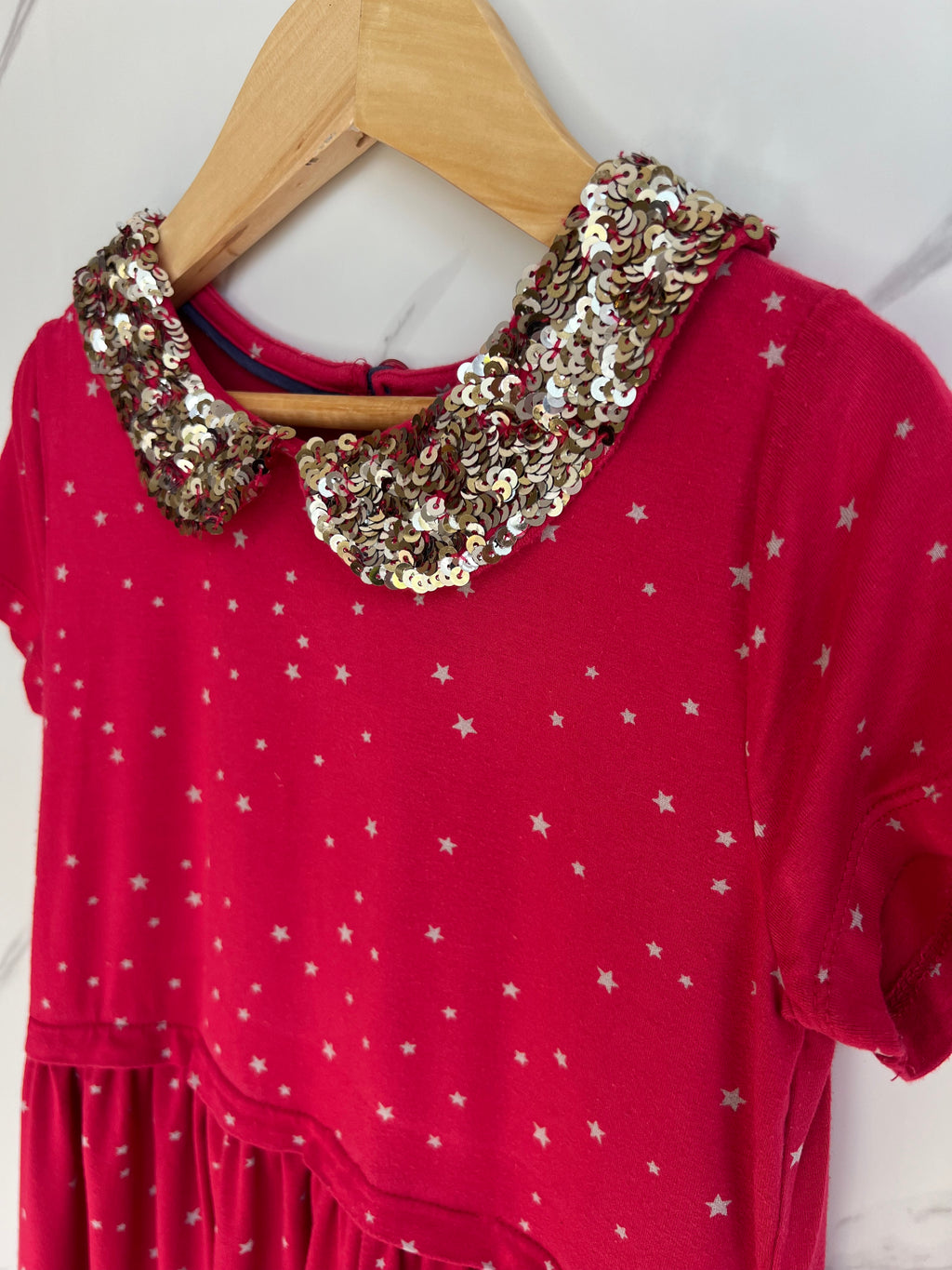 Boden Sequinned Collar Dress Age 5-6 Years