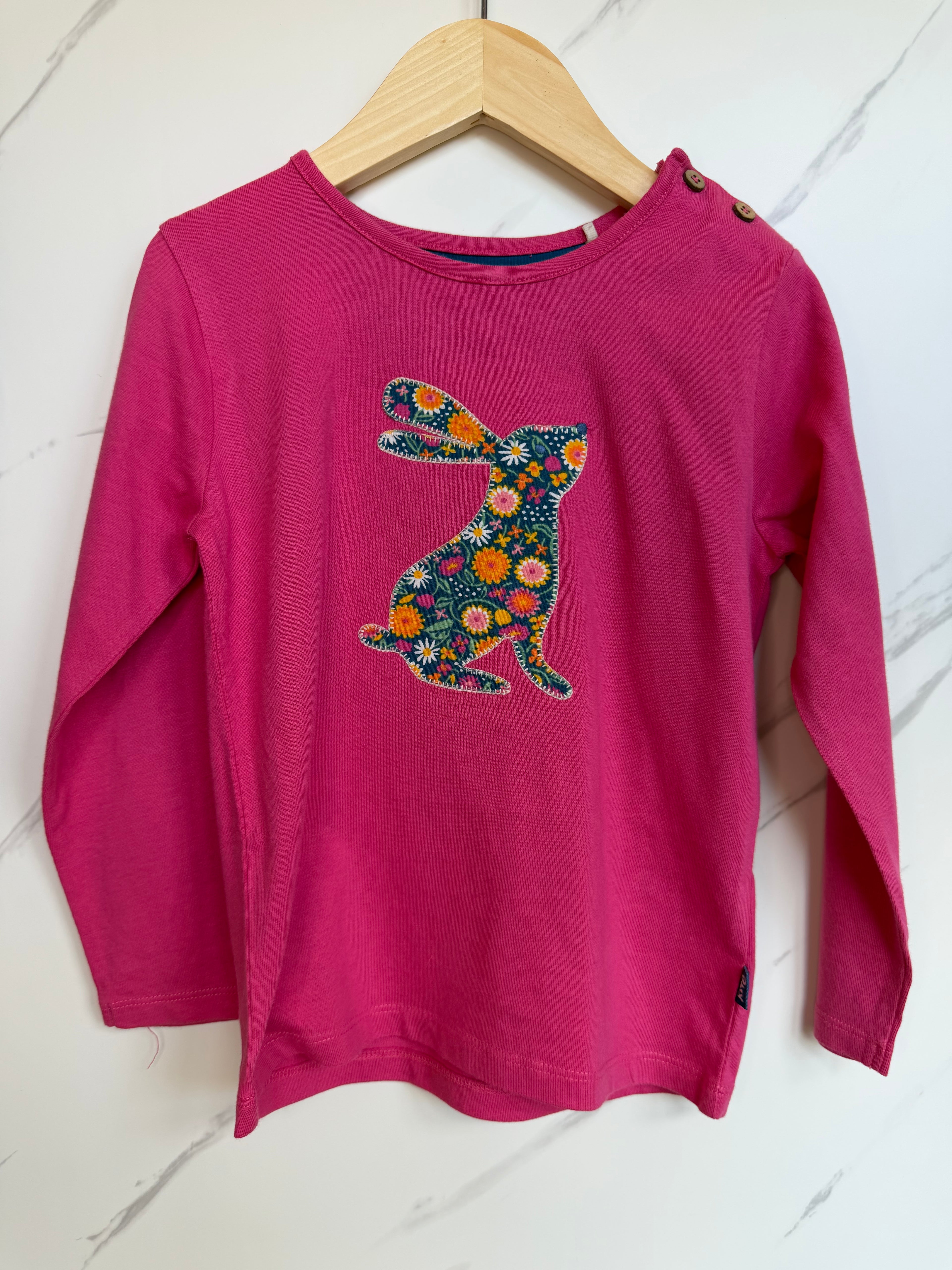 Kite Pink Floral Bunny Long-Sleeved Top Age 5 Years