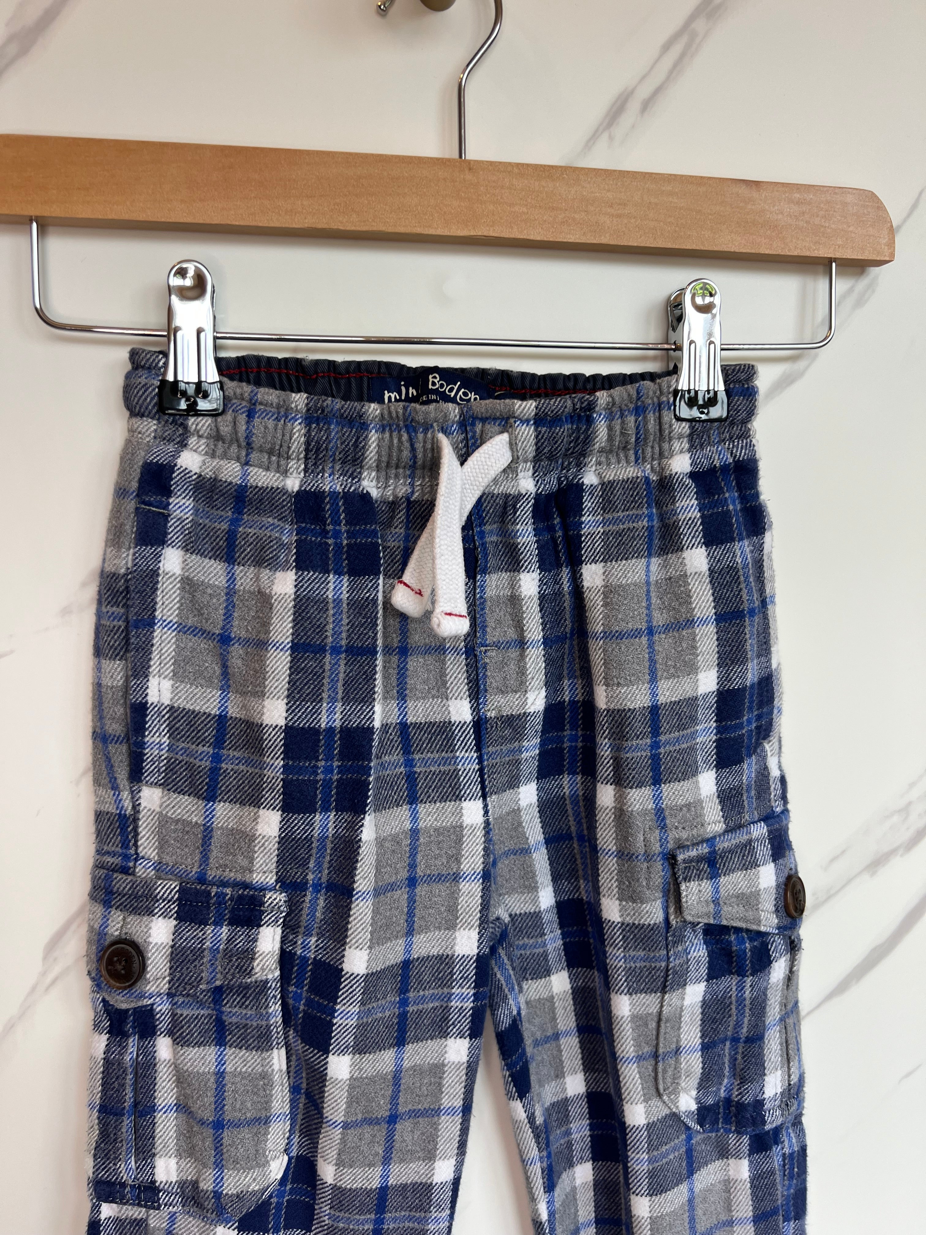 Boden Checked Cargo Trousers Age 3 Years