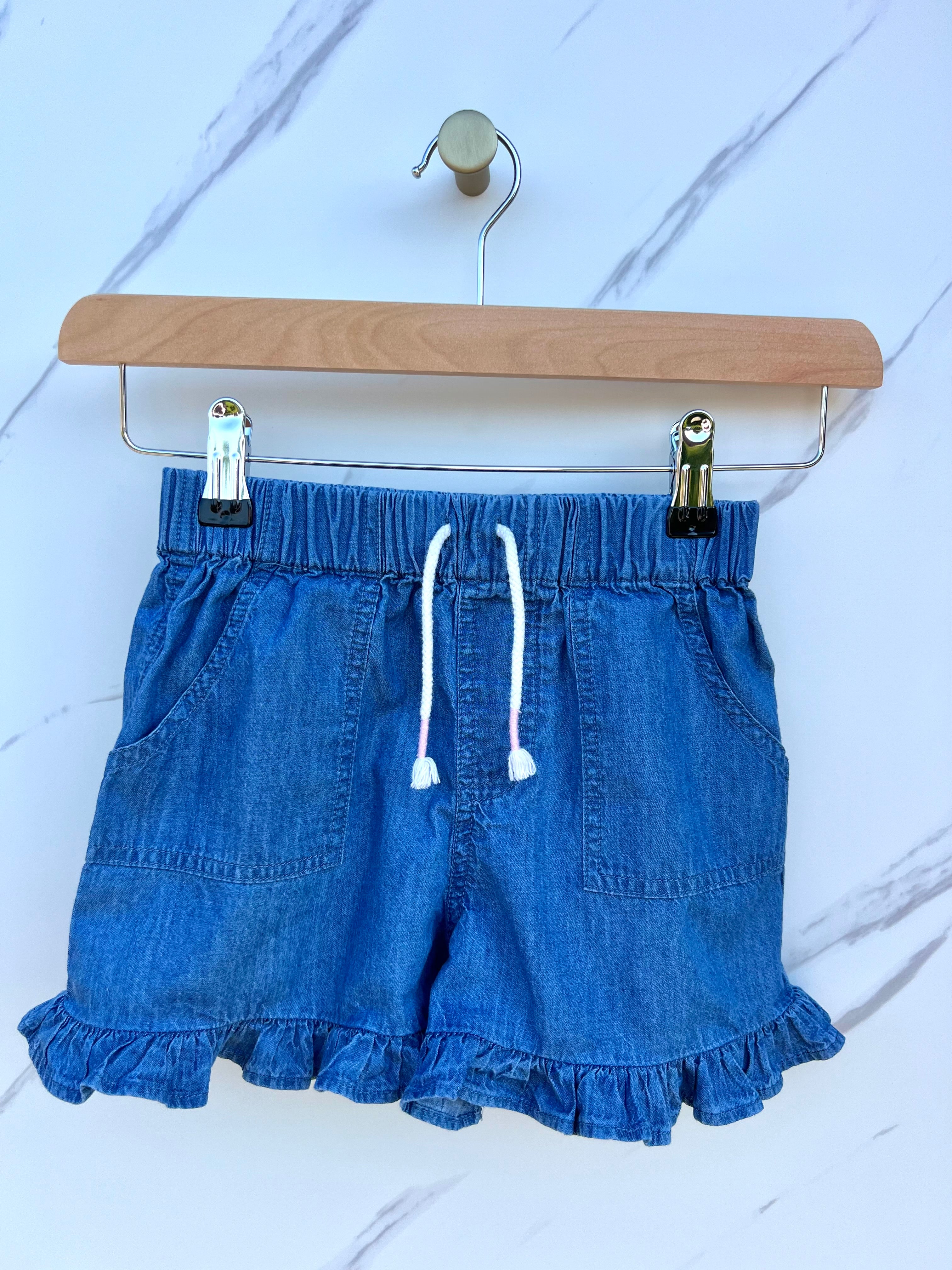 M&S Frilled Lightweight Denim Shorts Age 5-6 years