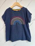 Frugi Navy Rainbow T-Shirt Age 9-10 Years