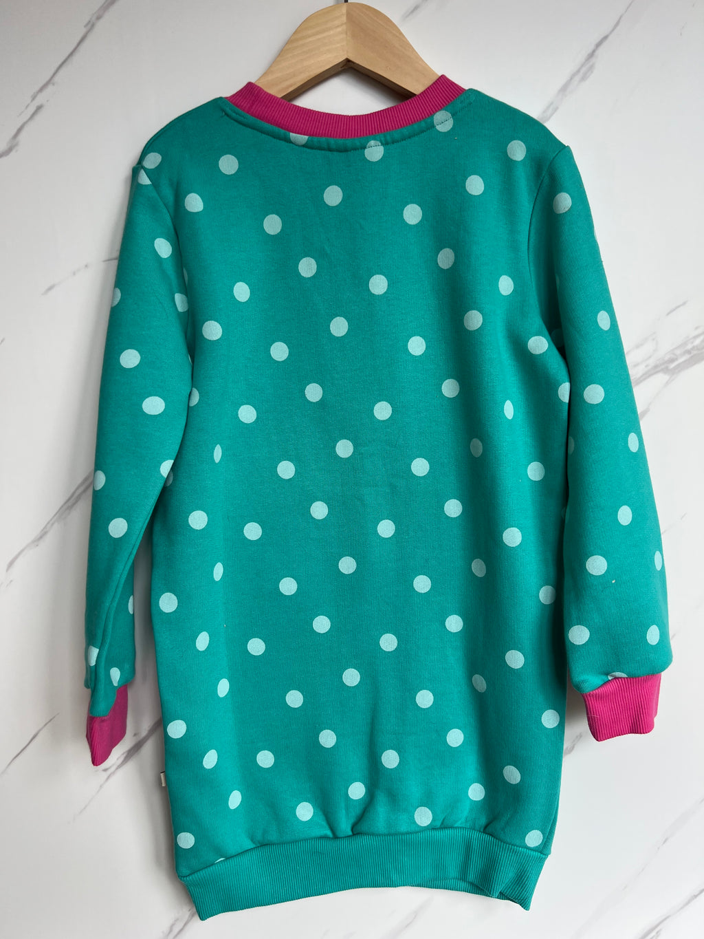 Frugi Green Space Unicorn Jumper Dress Age 6-7 Years