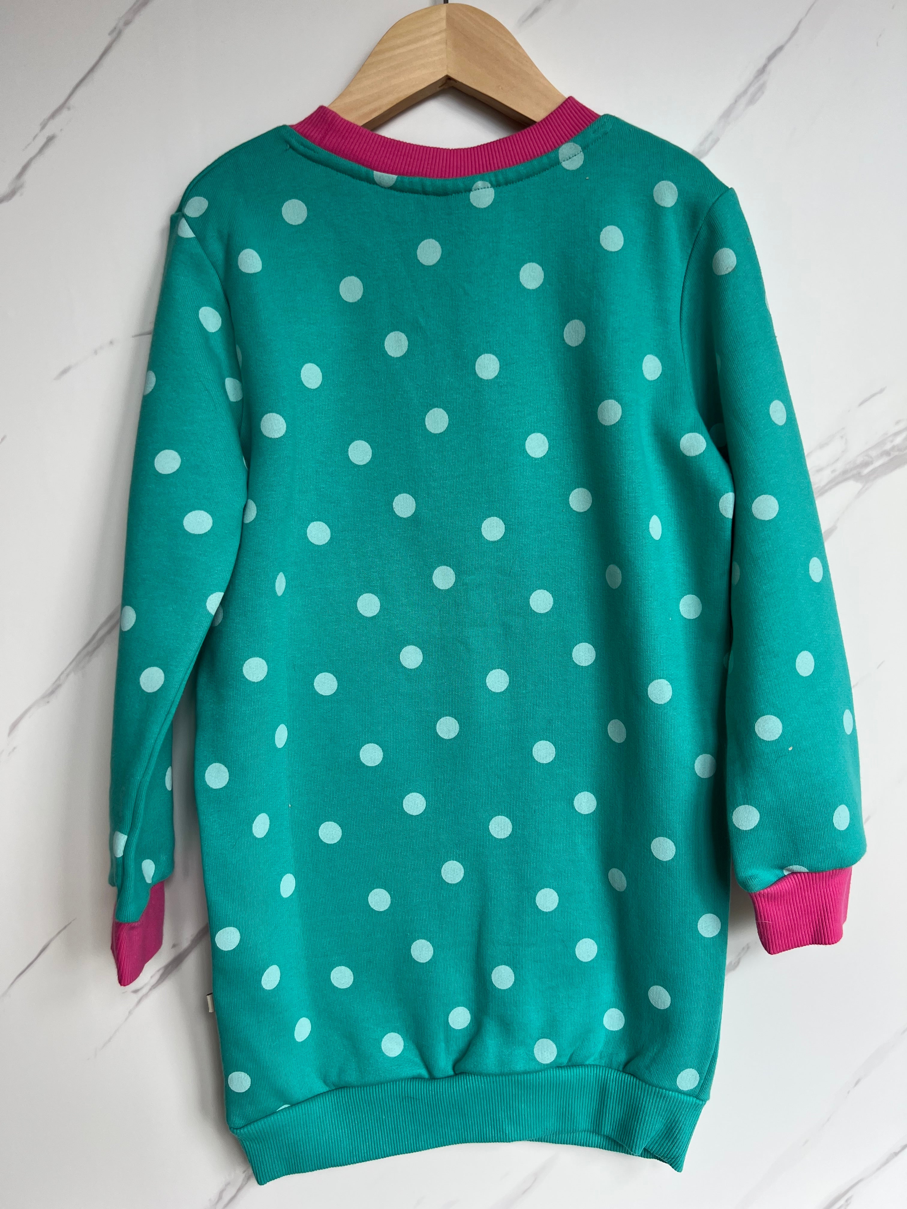 Frugi Green Space Unicorn Jumper Dress Age 6-7 Years