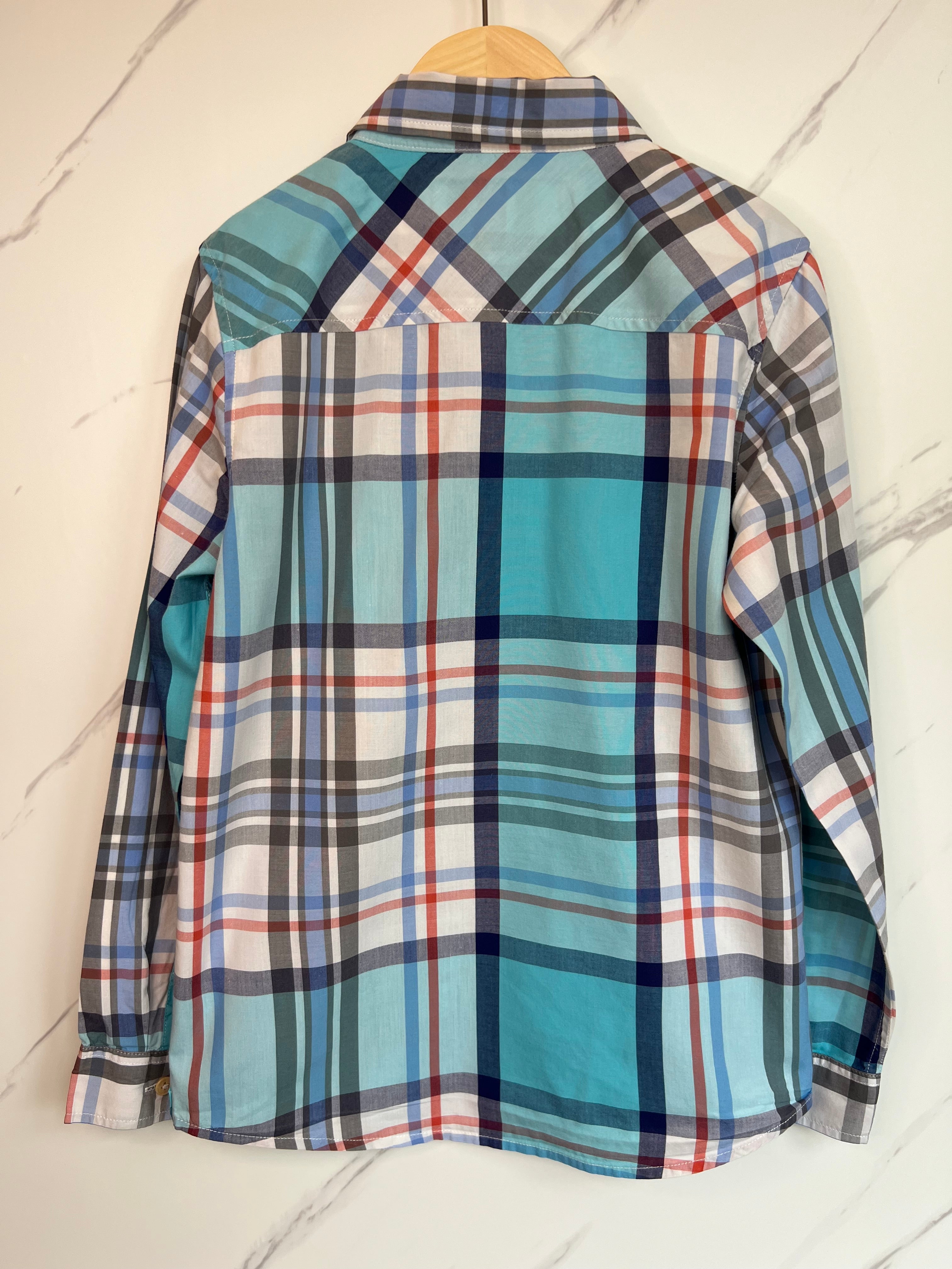 Joules Turquoise Checked Shirt Age 9-10 Years