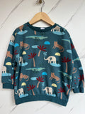 John Lewis Teal Jungle Animals Sweatshirt Age 3-4 Years