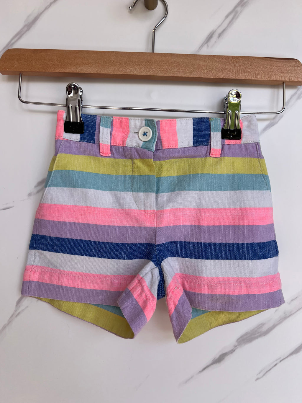 Boden Rainbow Striped Shorts Age 3 Years