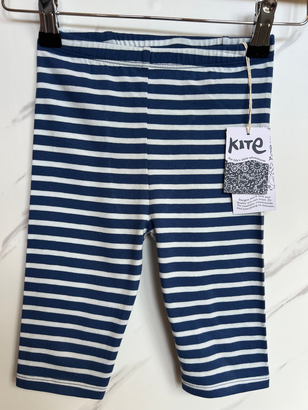 Kite Navy & White Cropped Leggings Age 3 Years