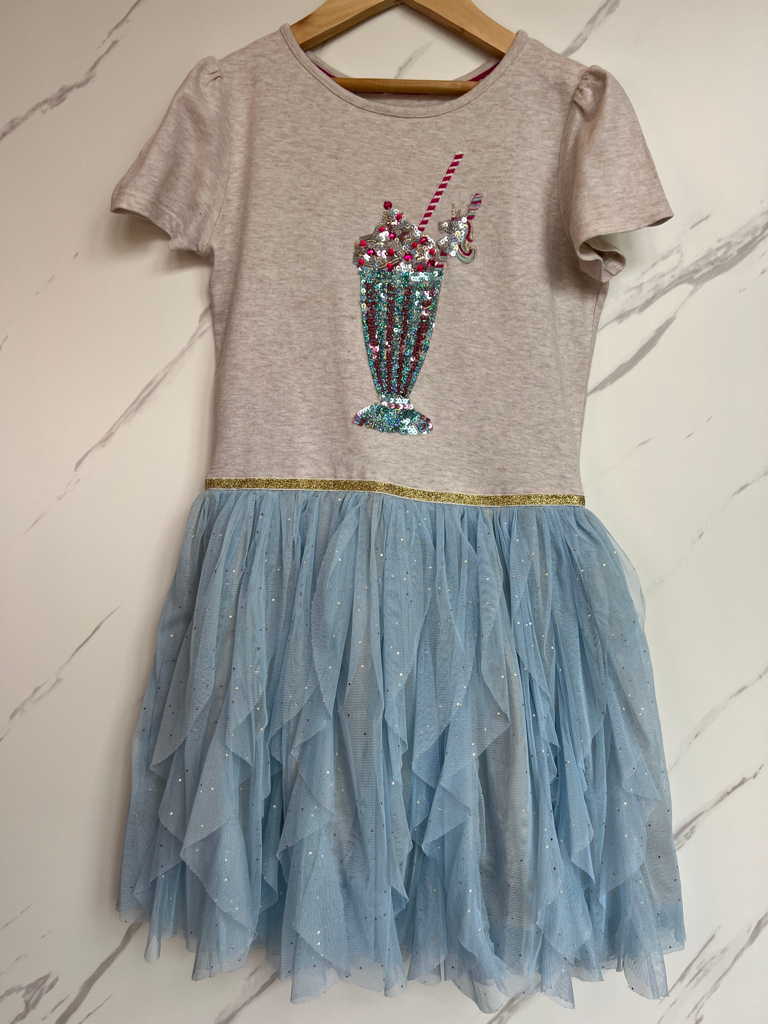 Monsoon Blue Ice Cream Sundae Dress Age 10 Years