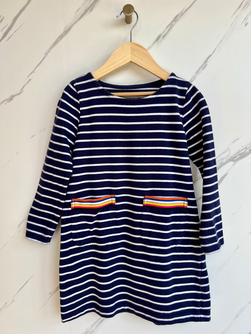 Mountain Warehouse Navy & White Jersey Dress Age 5-6 Years