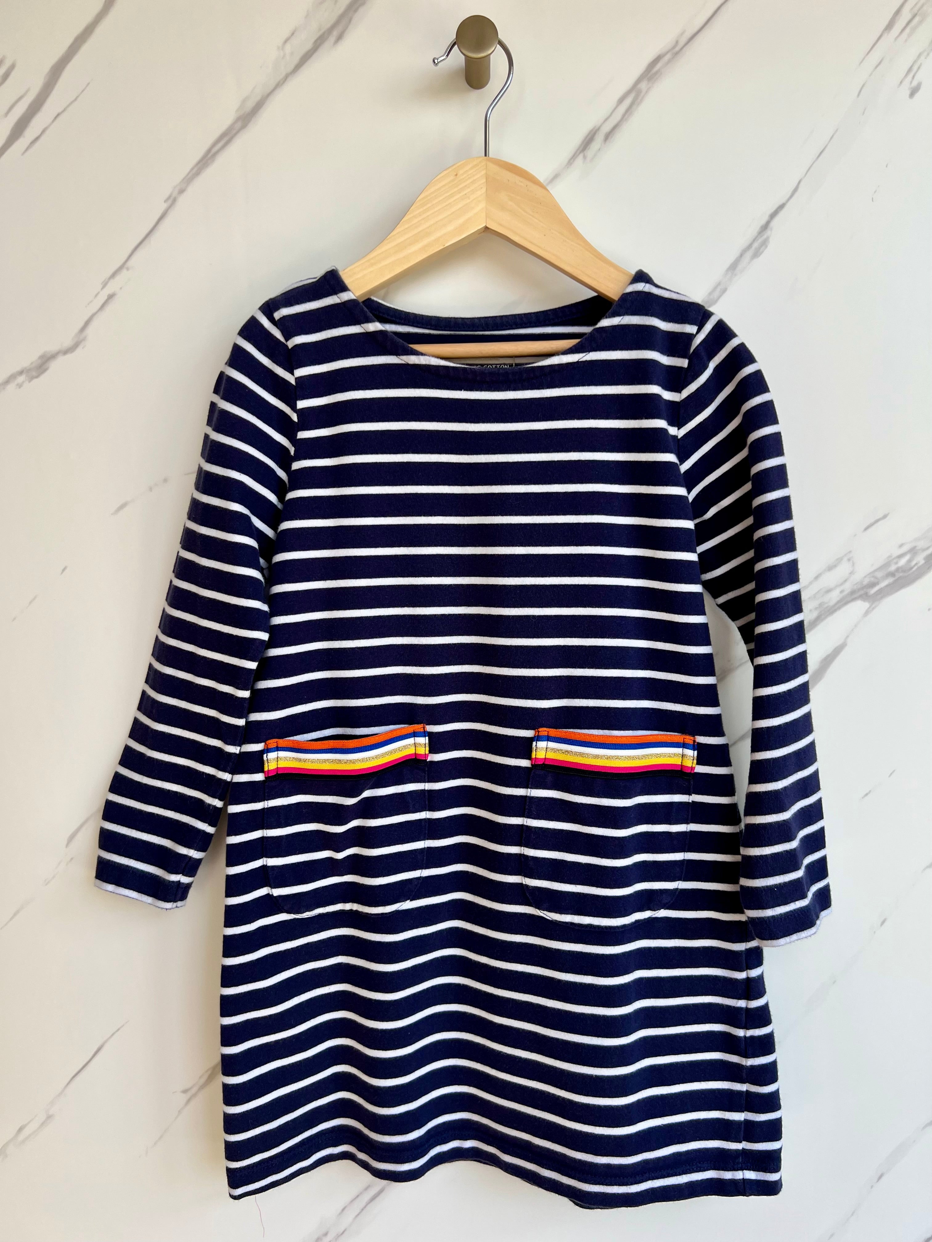 Mountain Warehouse Navy & White Jersey Dress Age 5-6 Years