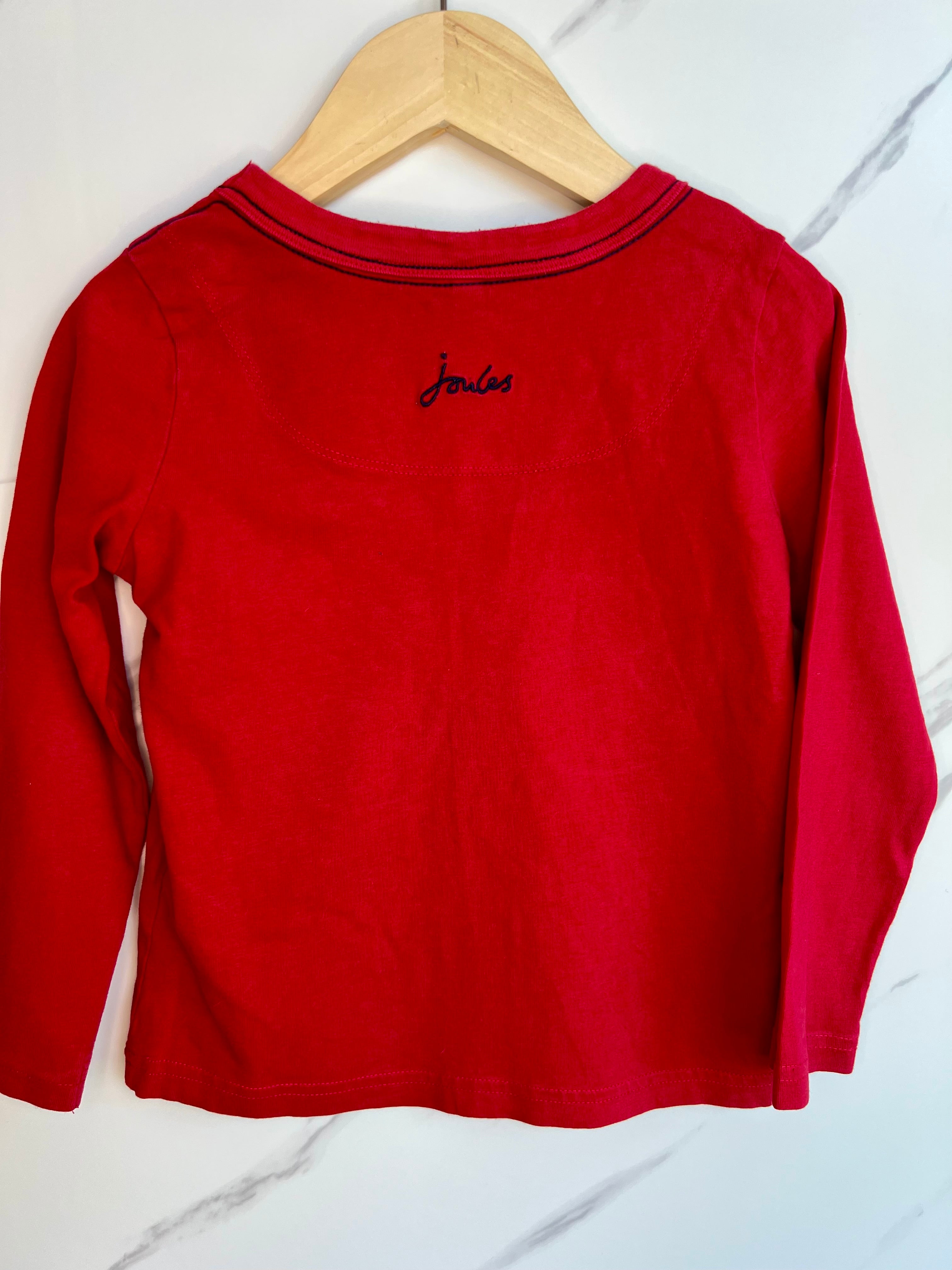 Joules Red Explorer Long-sleeved Top Age 3-4 Years