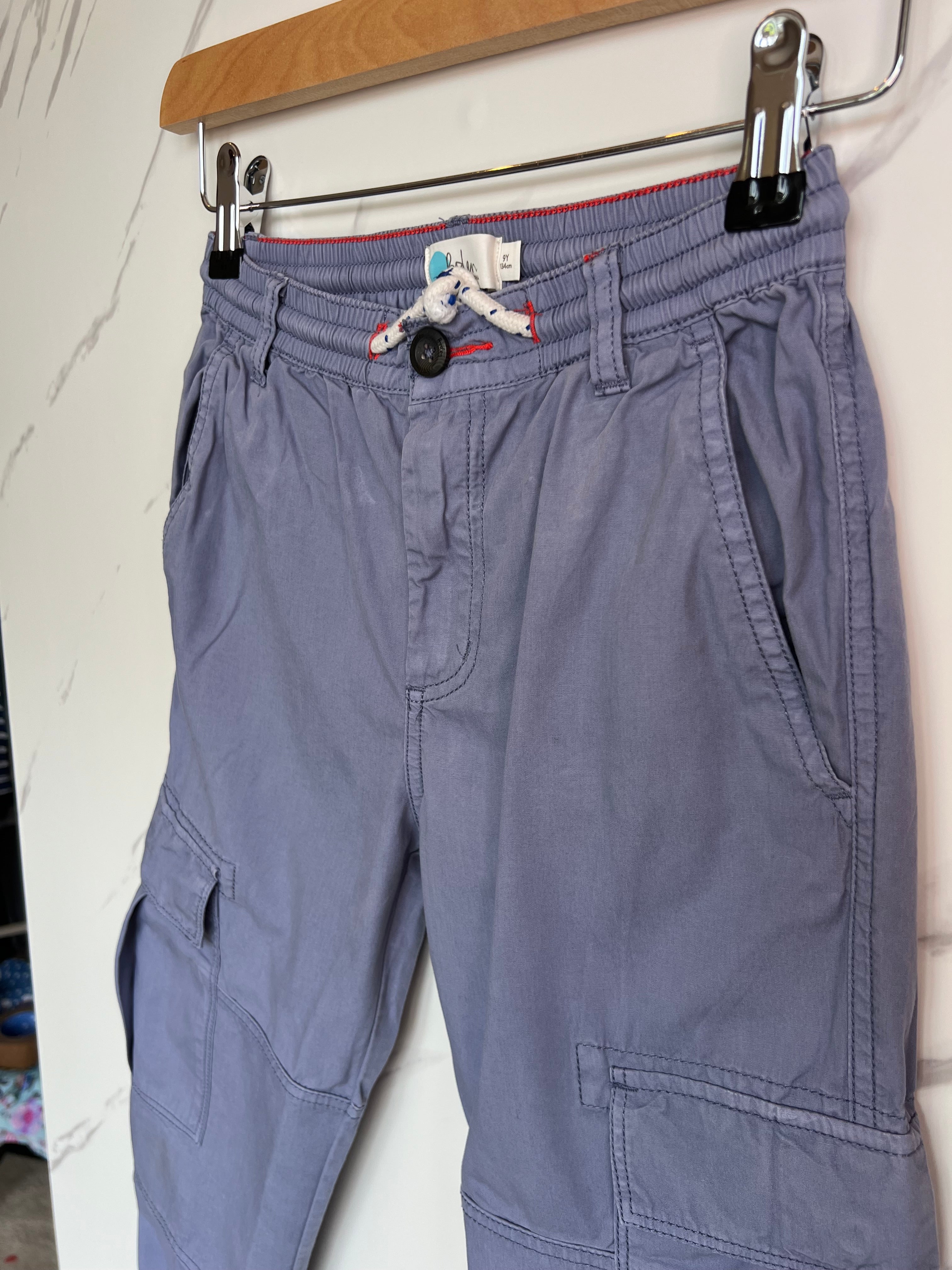 Boden Grey Cargo Trousers Age 8-9 Years