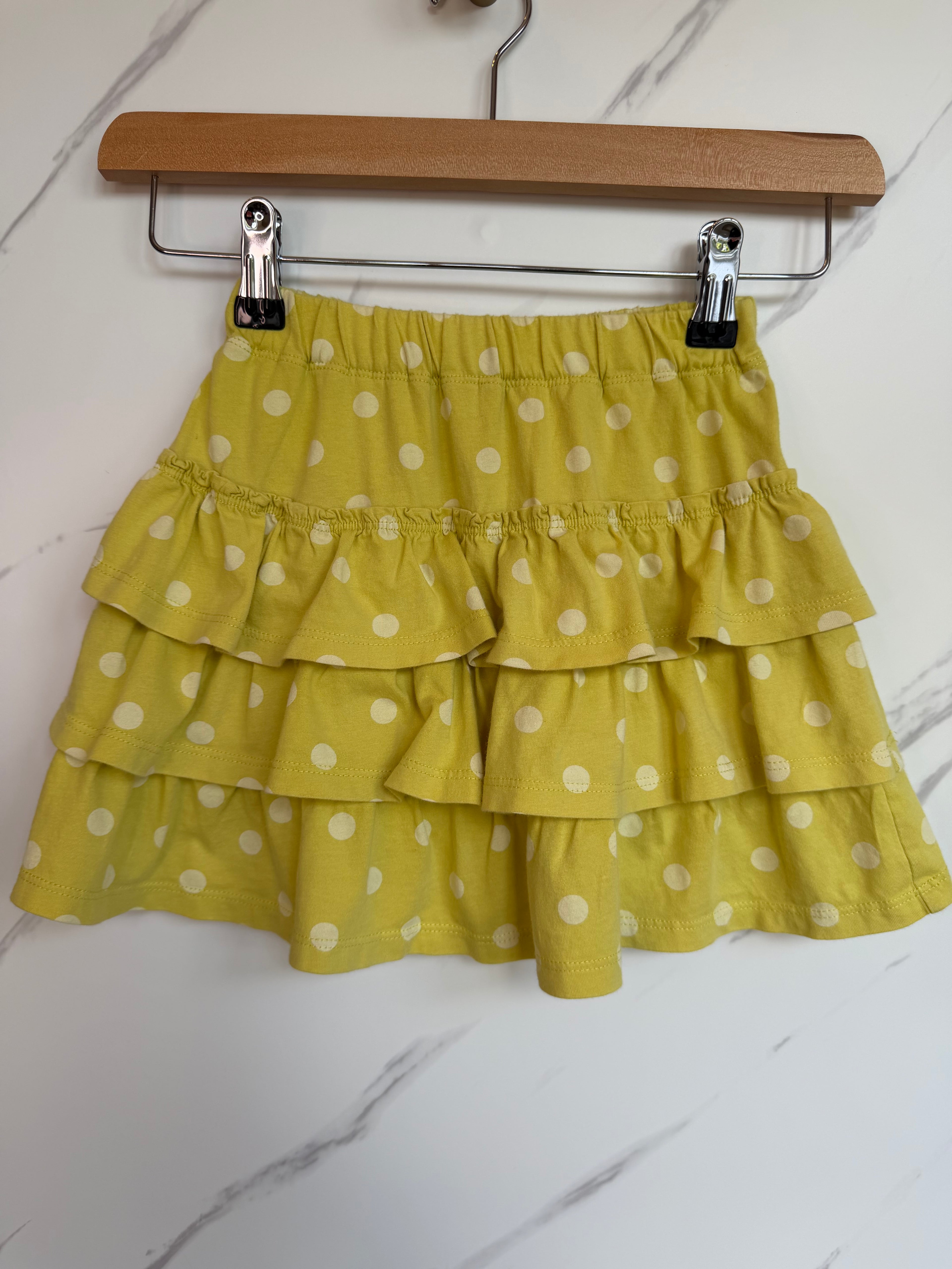 Boden Yellow Polka Dot Layered Skort Age 6-7 years