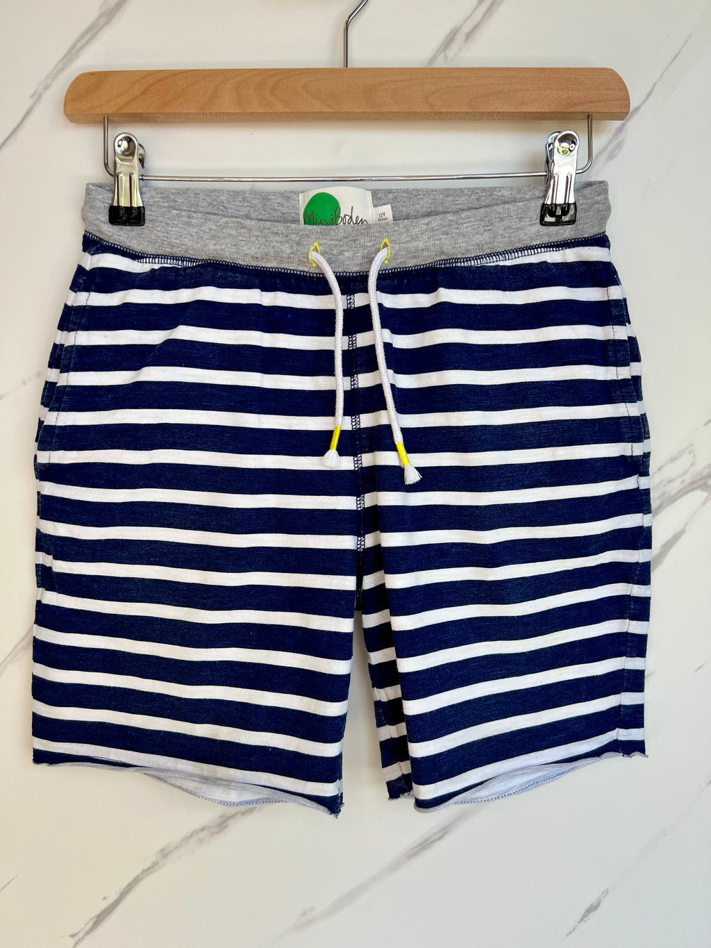 Boden Navy & White Striped Sweatshorts Age 12 Years