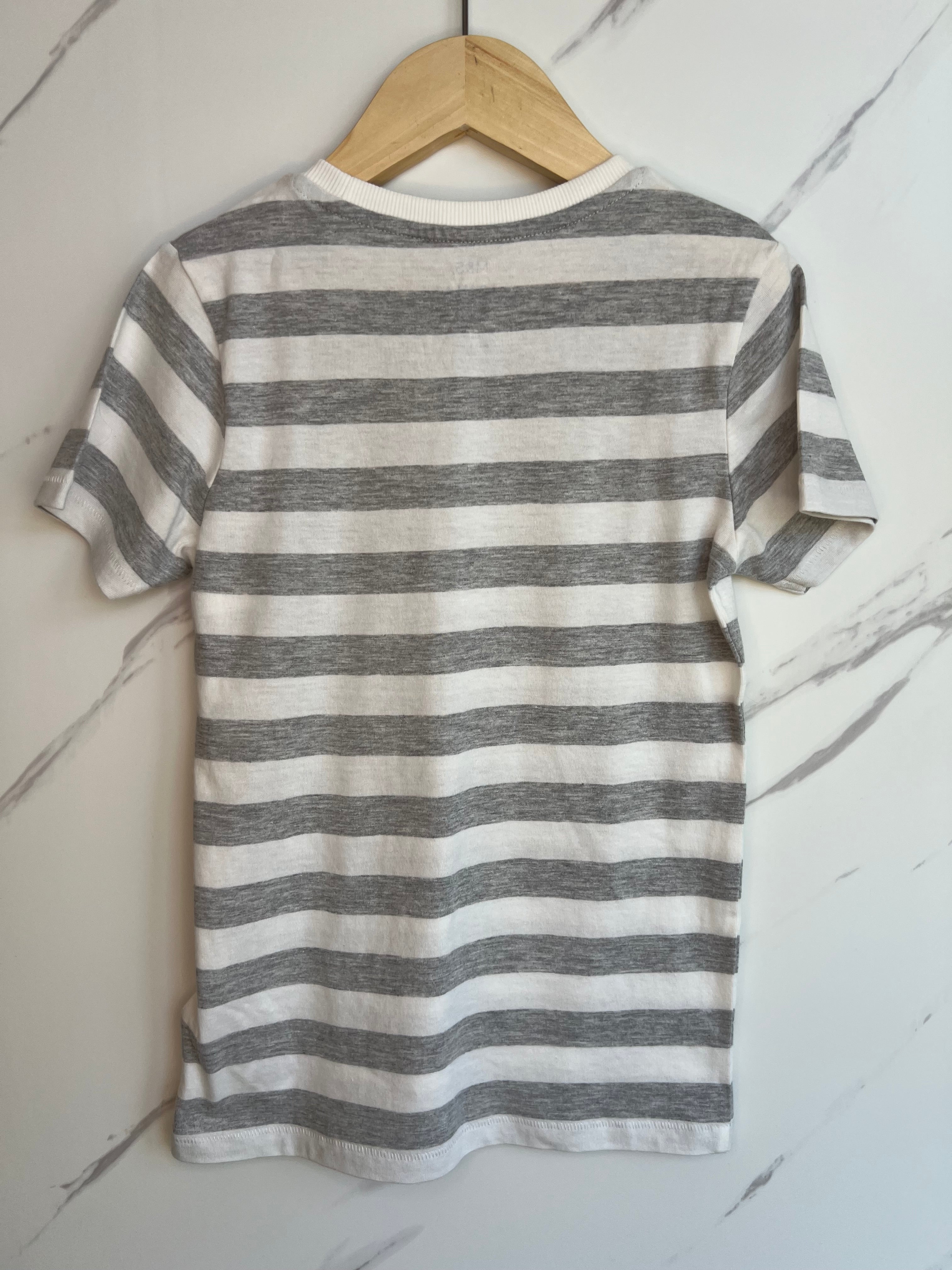 M&S Grey and White Striped T-Shirt Age