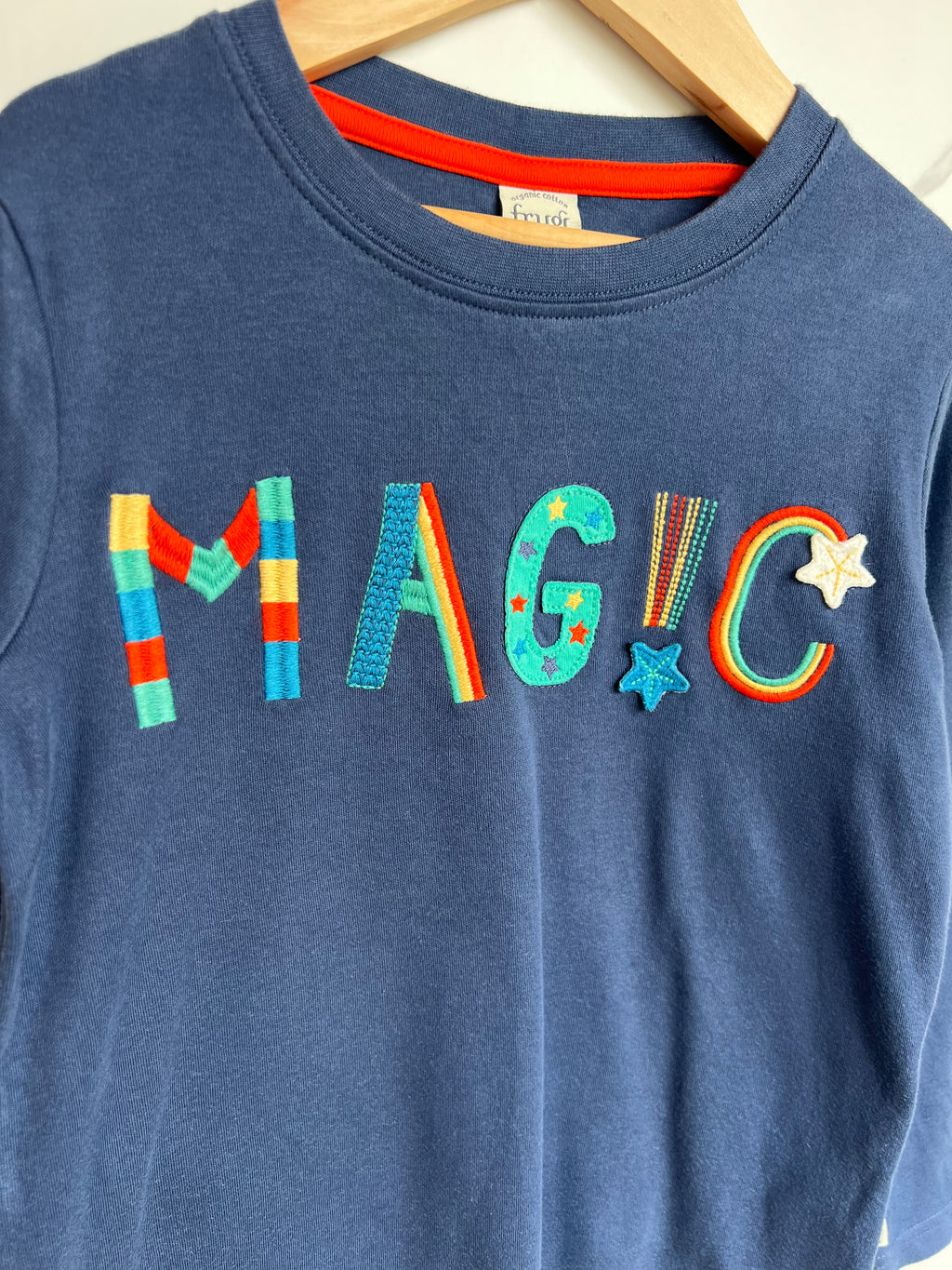 Frugi Navy "MAGIC" Long-Sleeved Top Age 5-6 Years