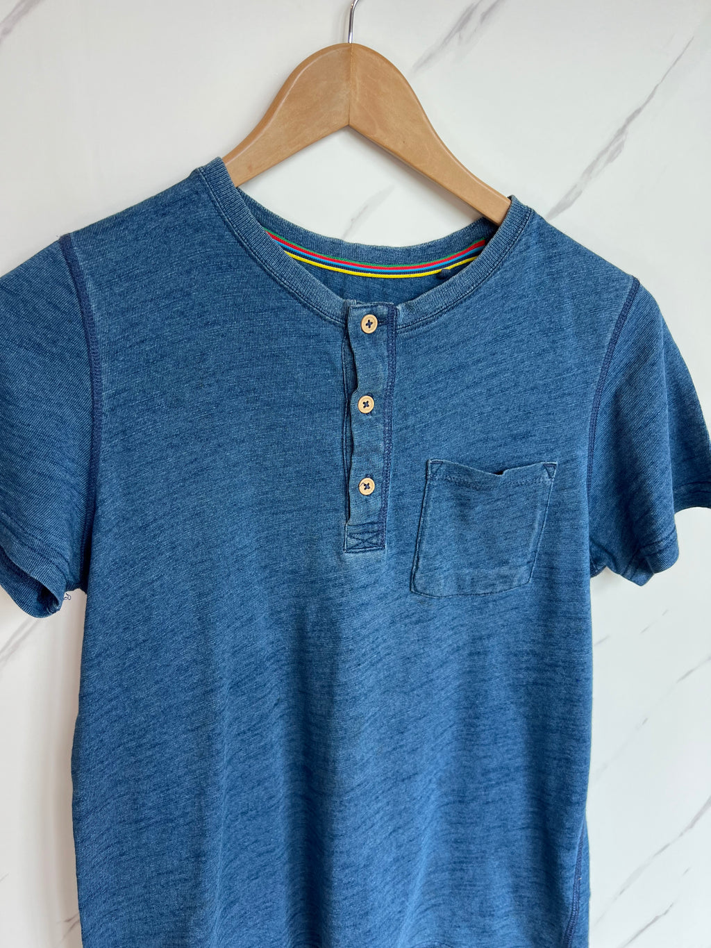 Boden Blue Button T-Shirt Age 11-12 Years