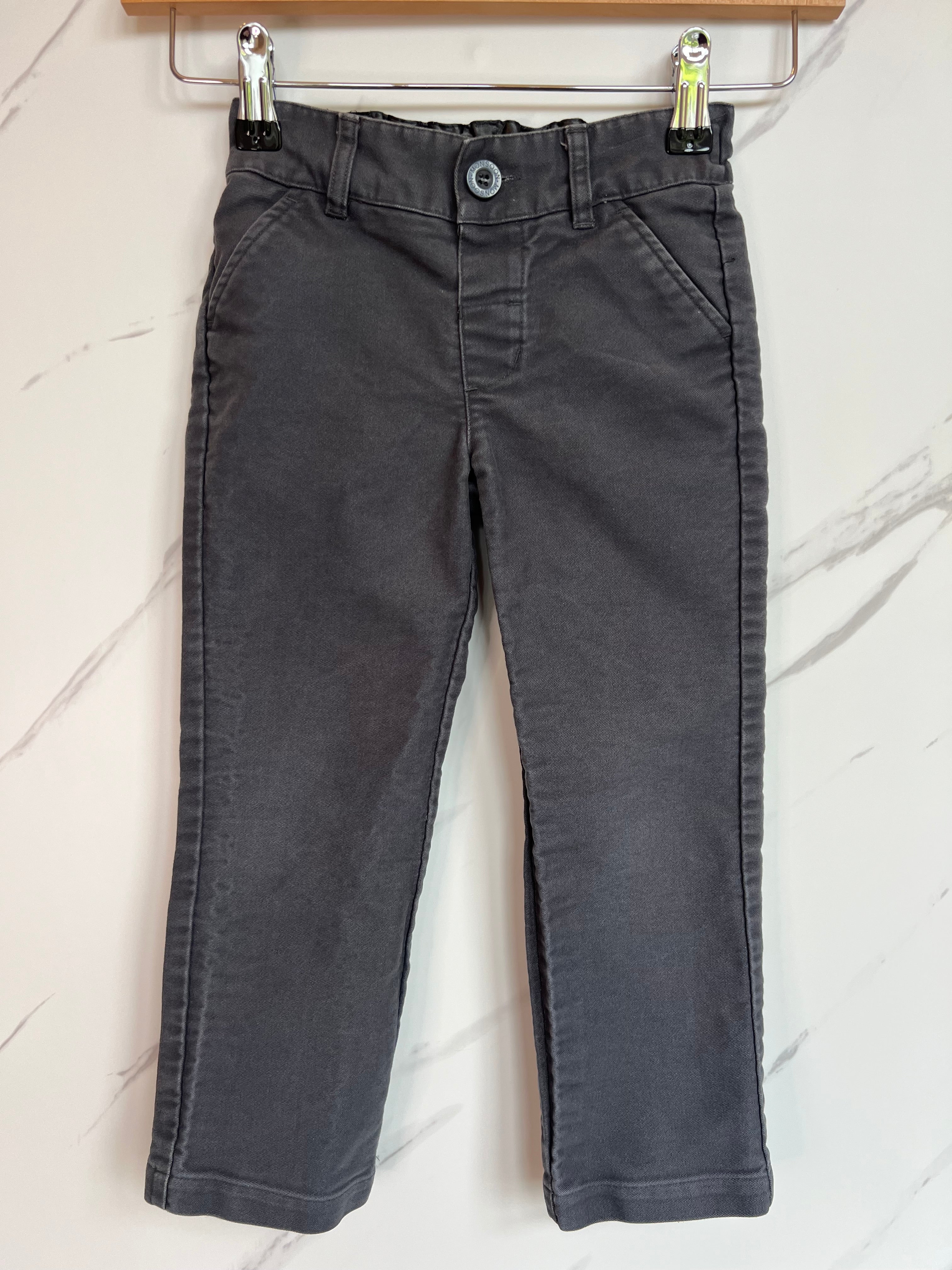 Monsoon Grey Chino Trousers Age 3-4 Years