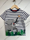 Boden Navy Striped Elephant T-Shirt Age 3-4 Years
