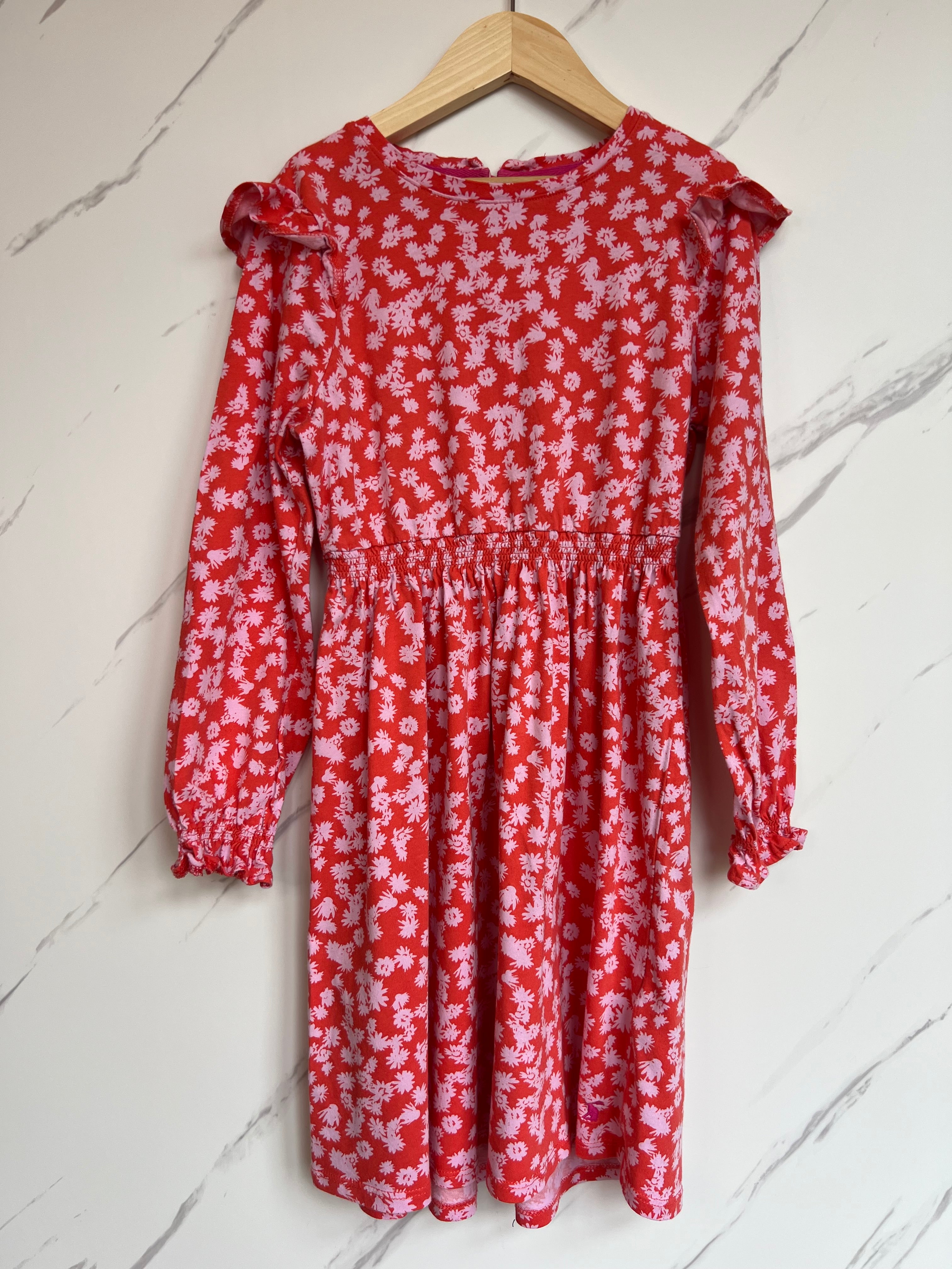 Joules Red & Pink Floral Dress Age 10 Years