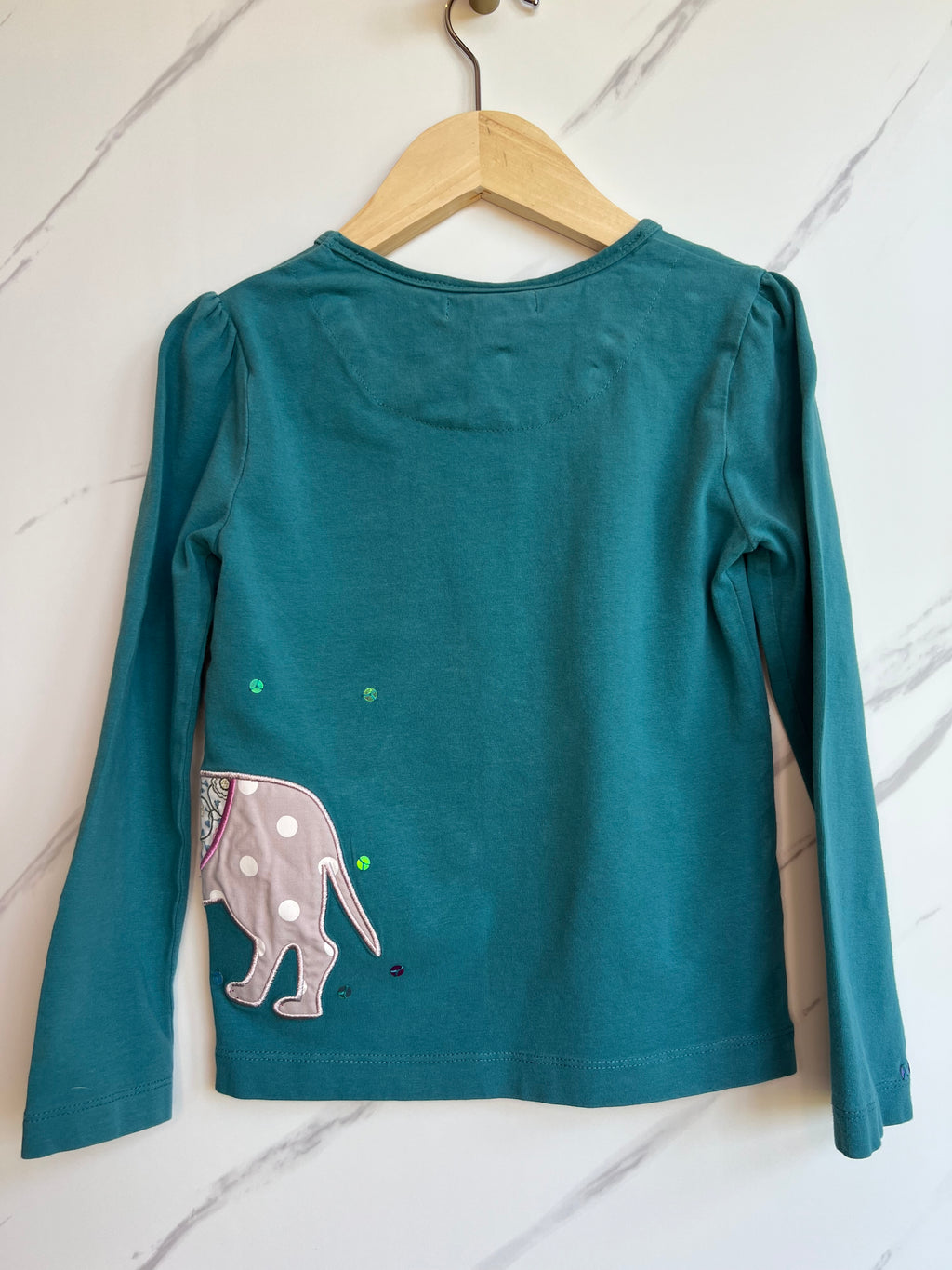John Lewis Teal Party Dog Long-sleeved top Age 5-6 Years