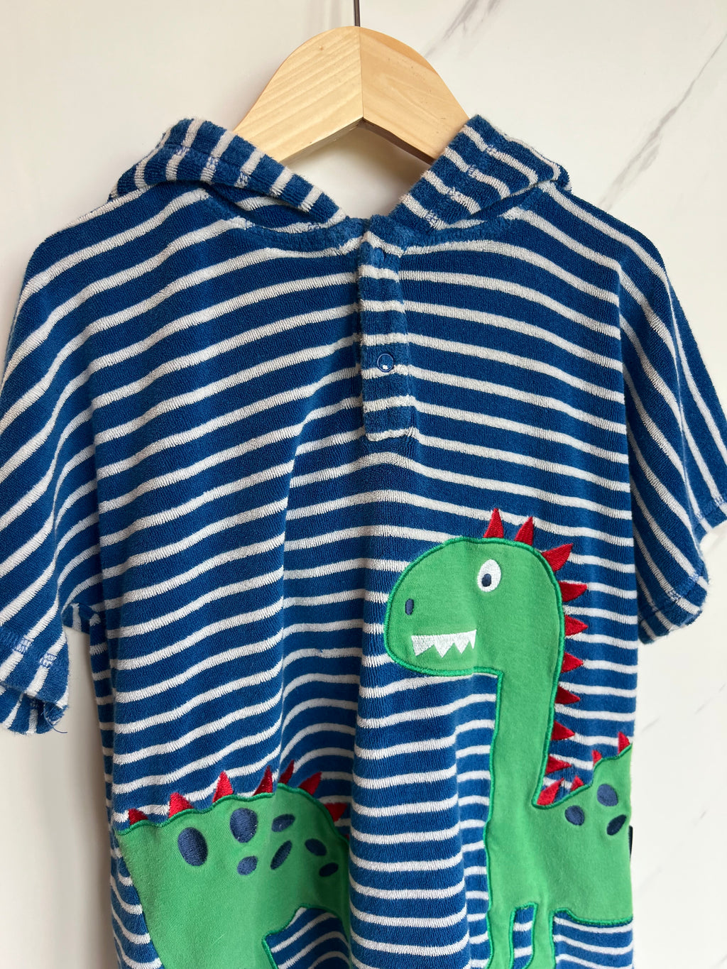 JoJo Maman Bebe Blue & White Striped Beach Cover-Up Age 4-5 Years