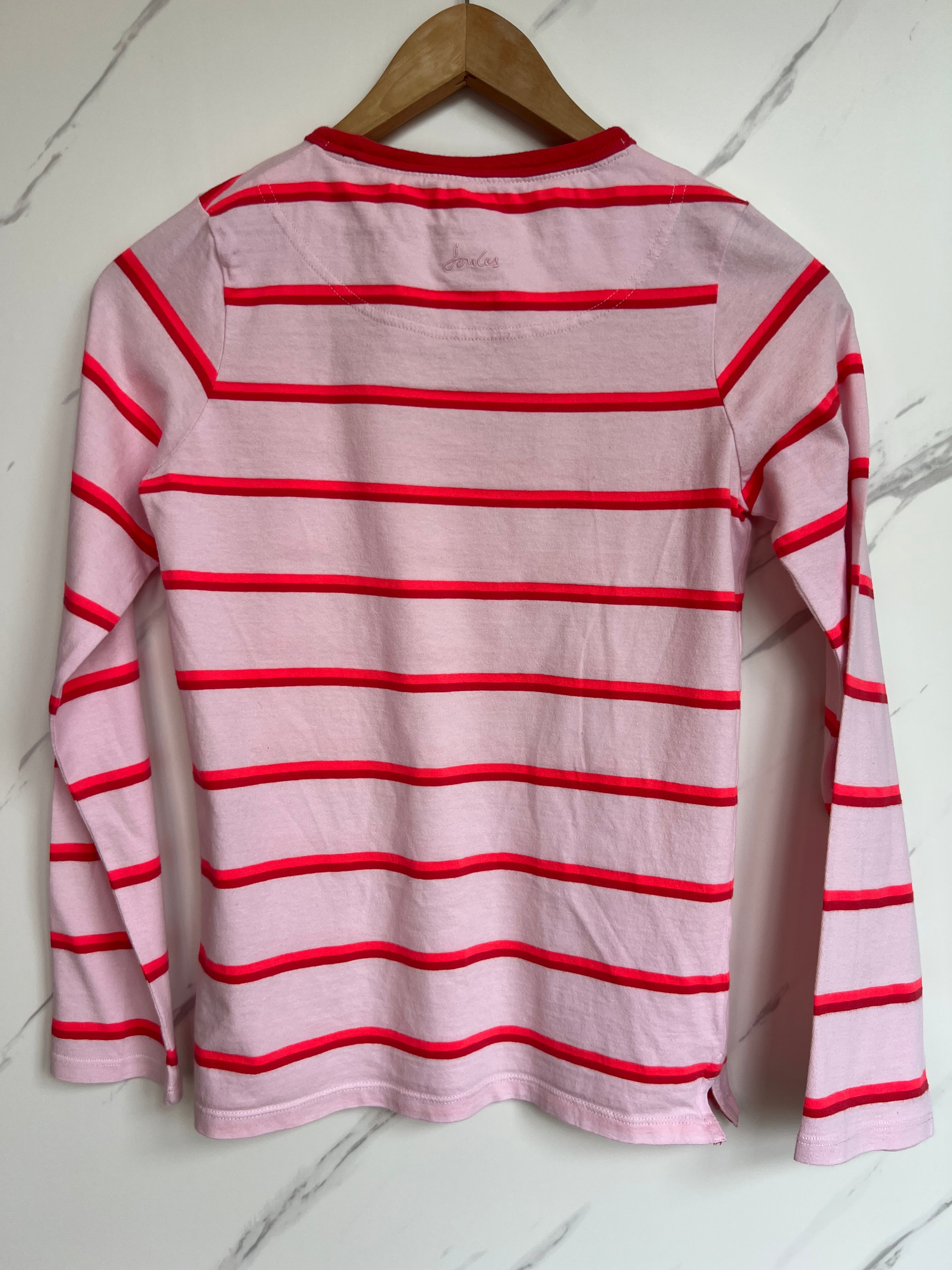 Joules Pink Striped Long-Sleeved Top Age 12 Years