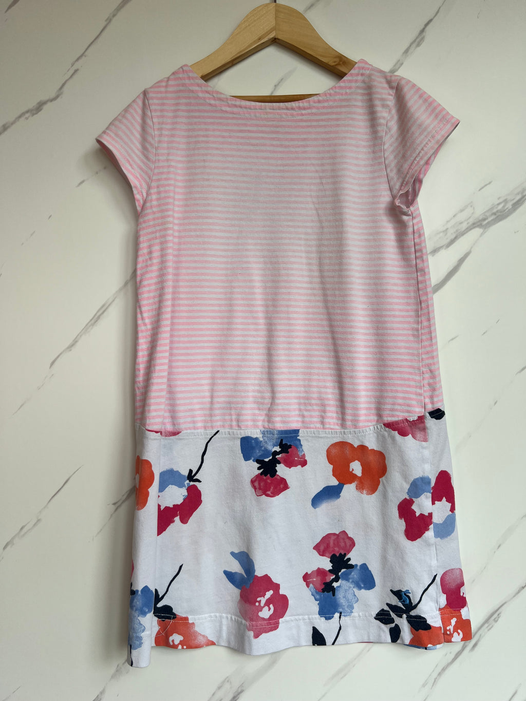 Joules Pink Striped & Floral Dress Age 9-10 Years