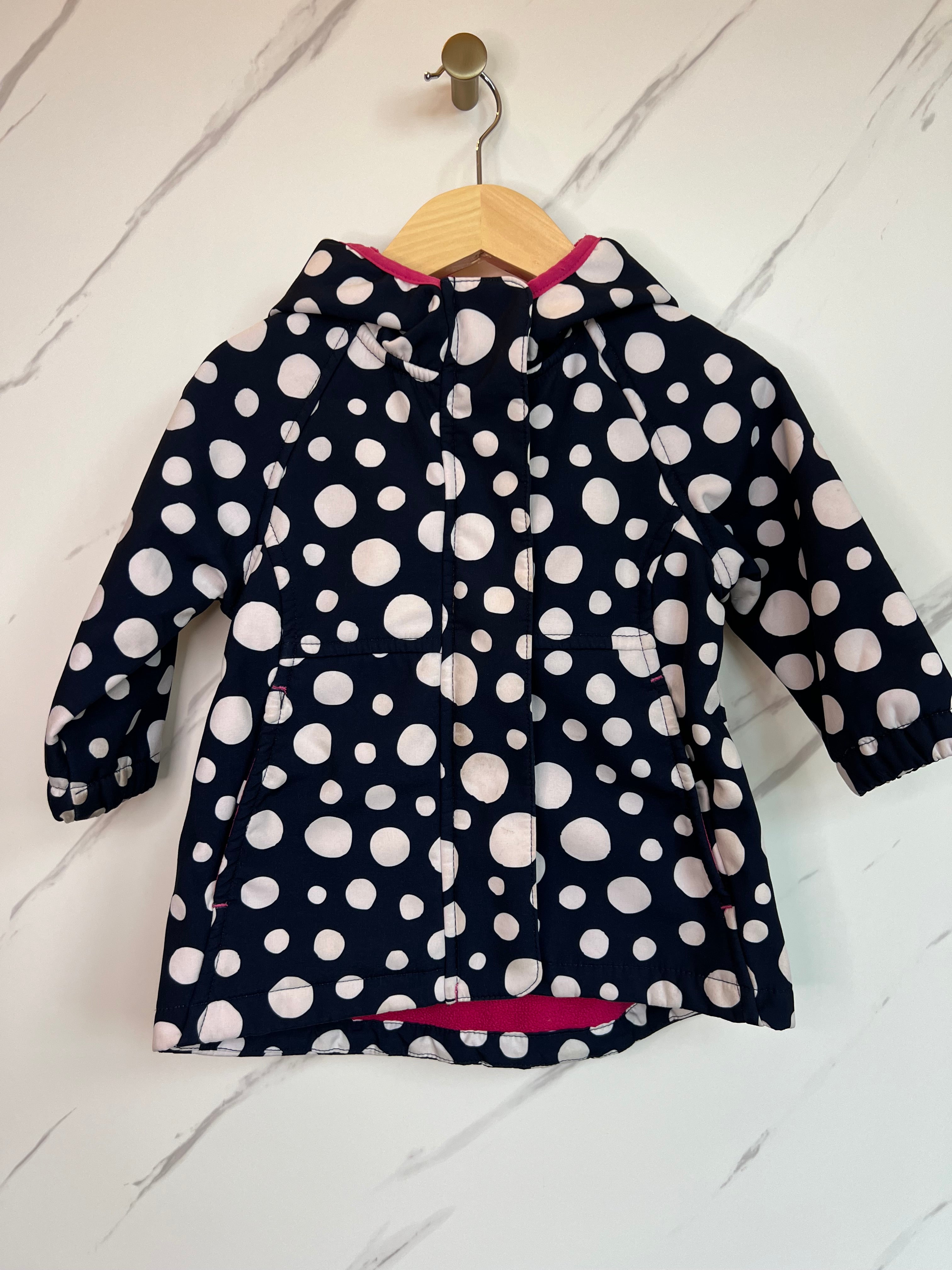 Hatley Navy Polka Dot Raincoat Age 2 Years