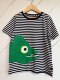 Joules Navy Striped Lizard T-Shirt Age 8 Years