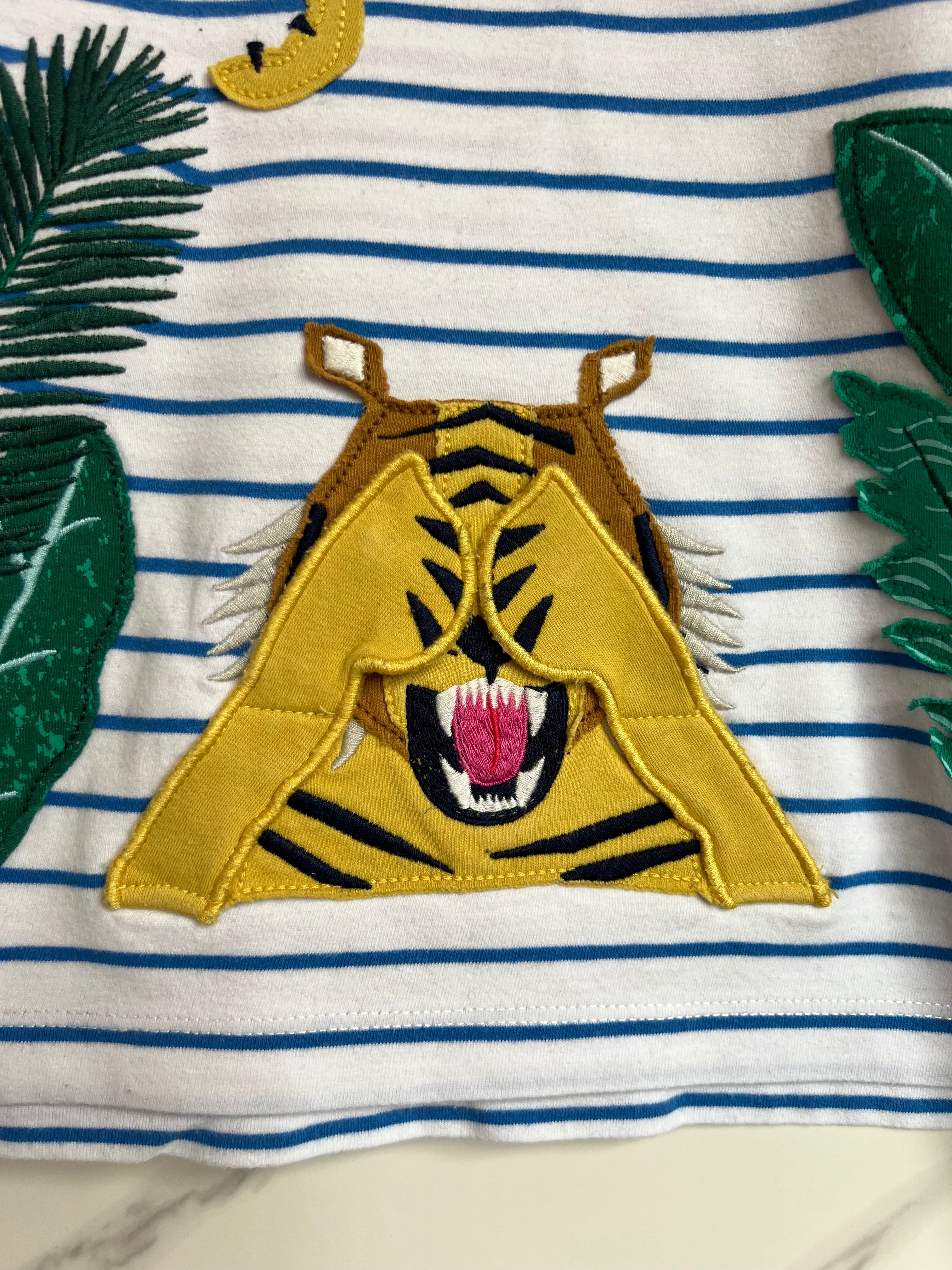 Joules Blue Striped Peepo Tiger Long-Sleeved Top Age 6 Years