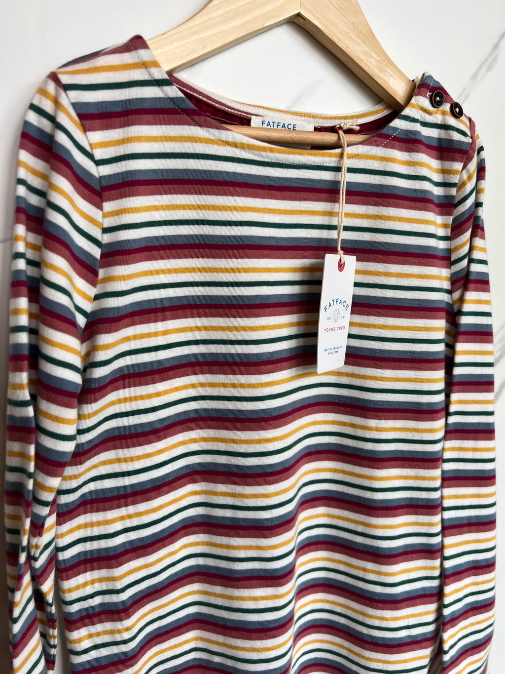 FatFace Striped Long-Sleeved Top Age 8-9 Years