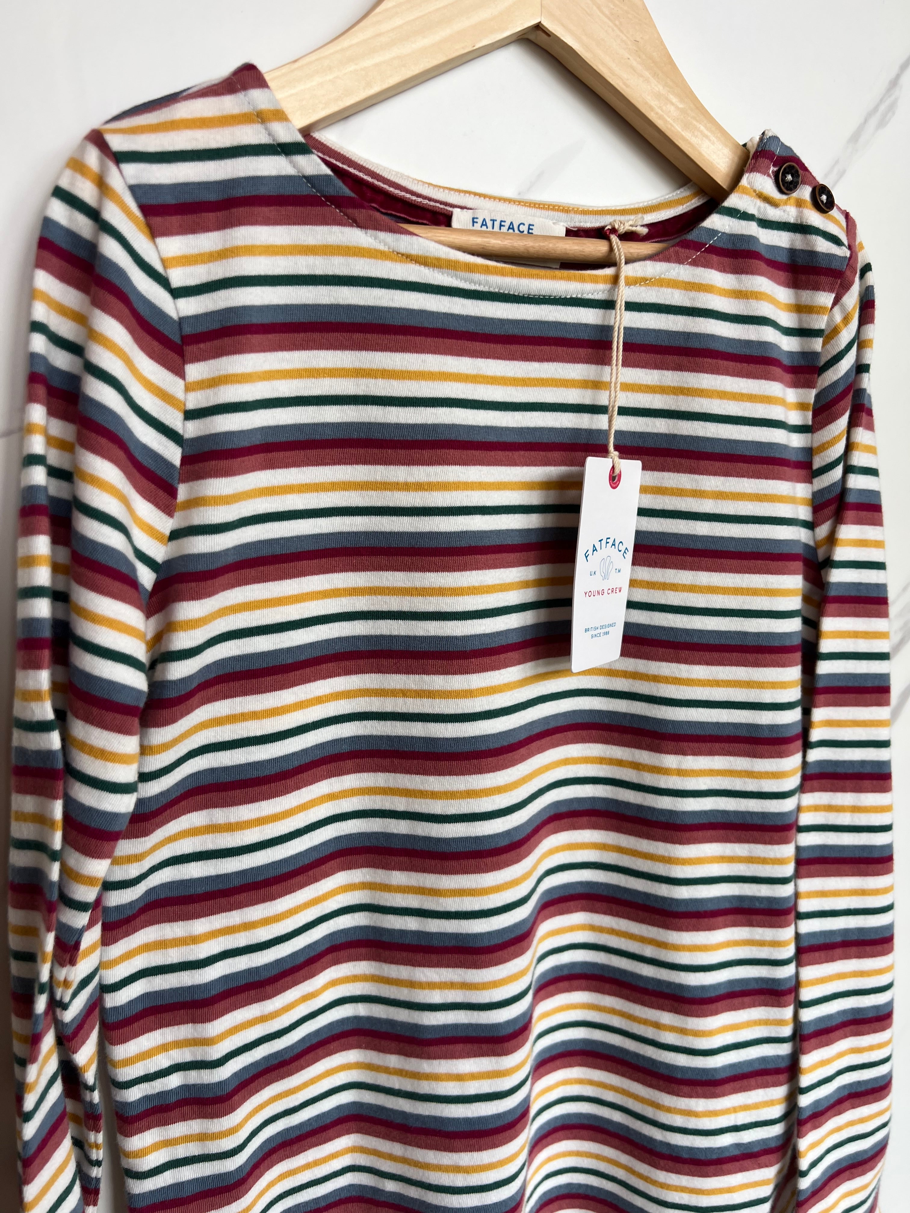 FatFace Striped Long-Sleeved Top Age 8-9 Years