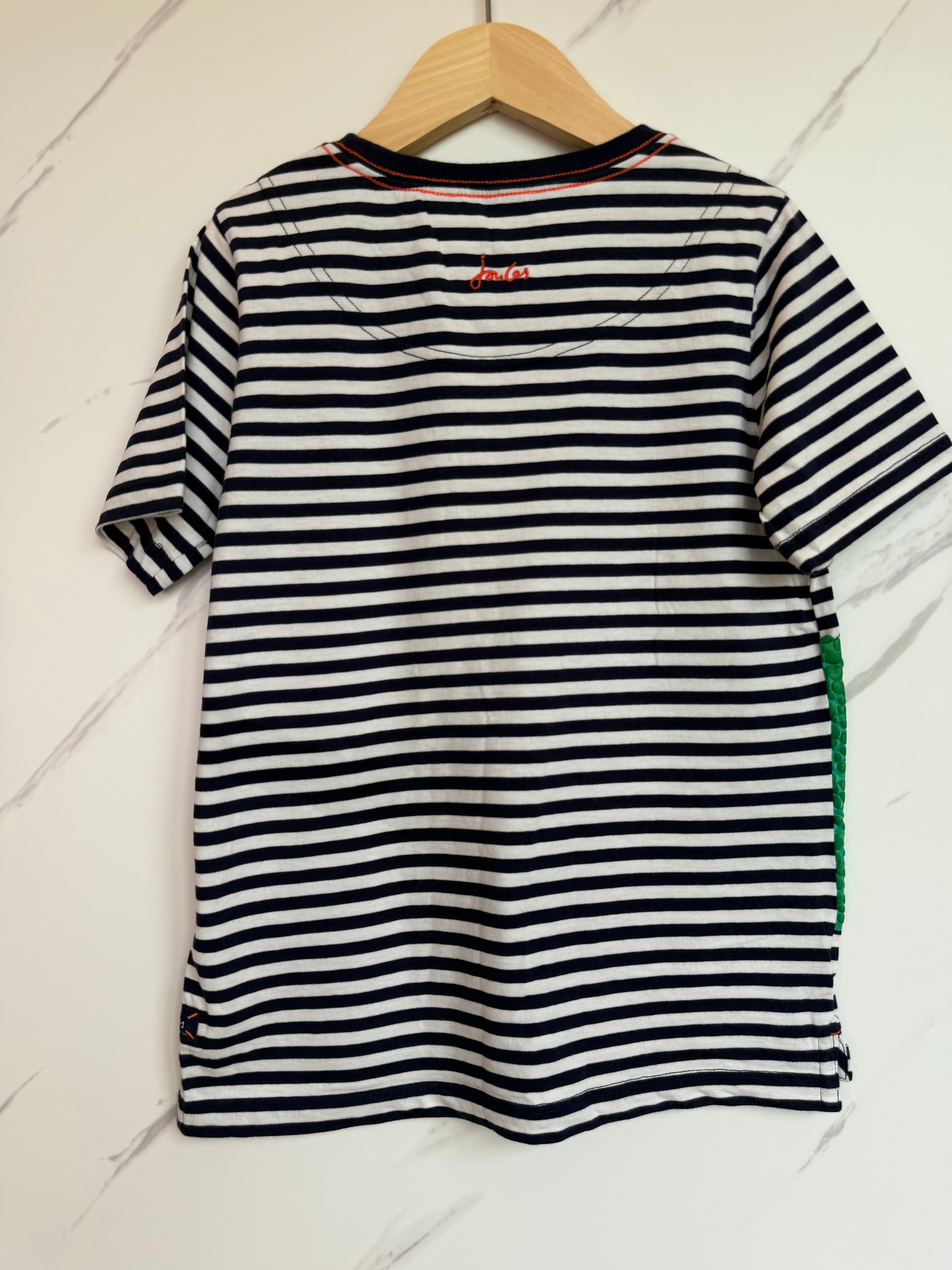Joules Navy Striped Lizard T-Shirt Age 8 Years