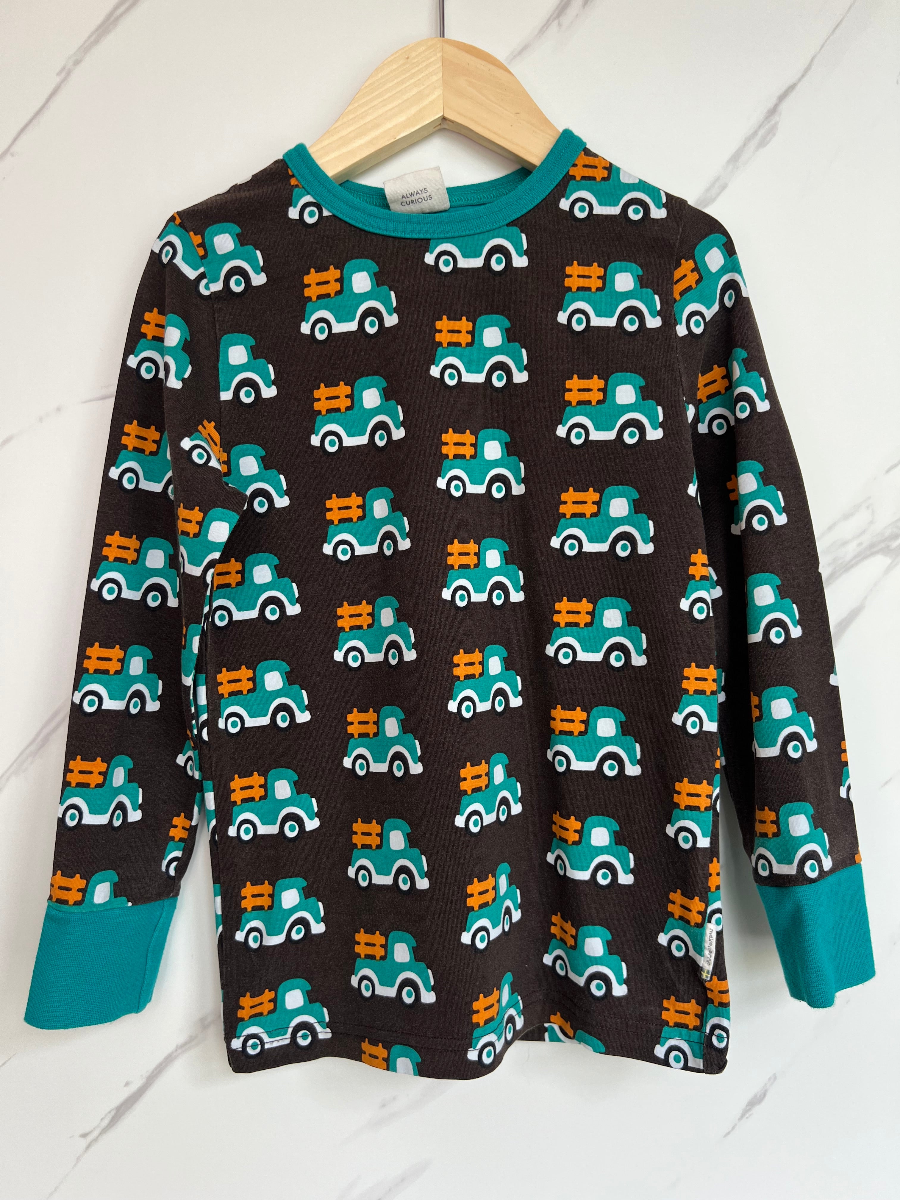 Maxomorra Lorries Long Sleeved Top Age 5-6 Years